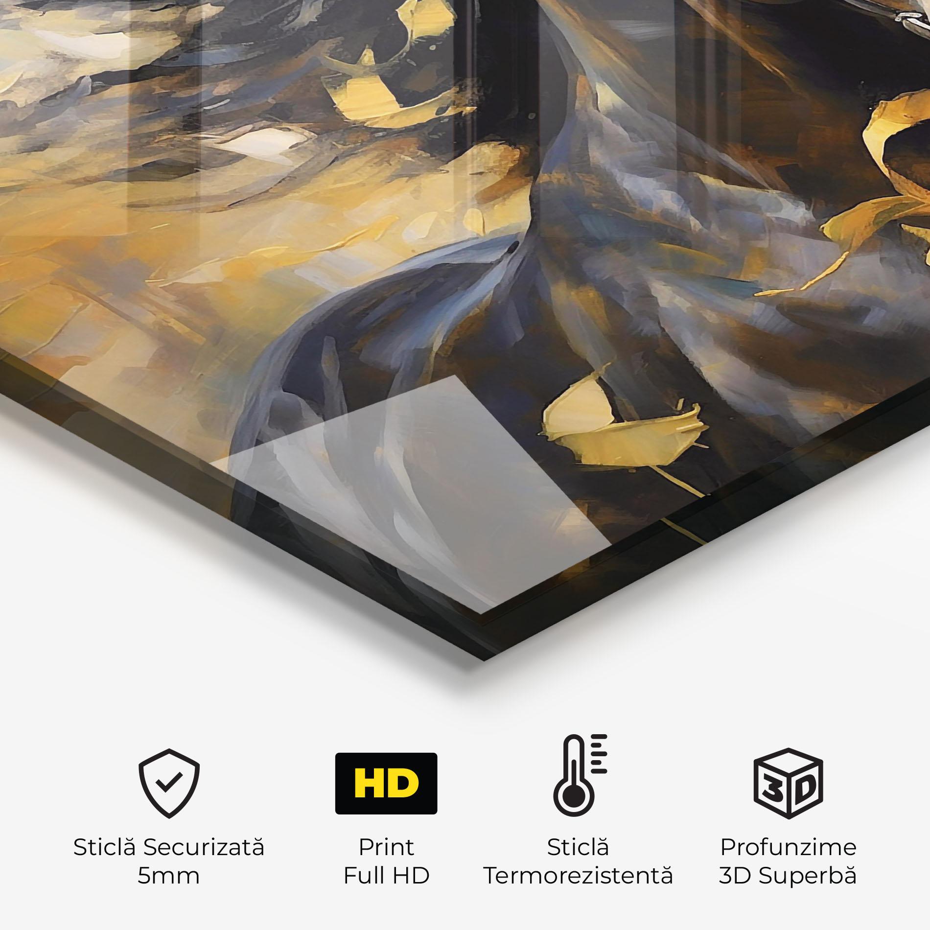 Panou Sticla Bucatarie Yellow Roses Horse mockup 2