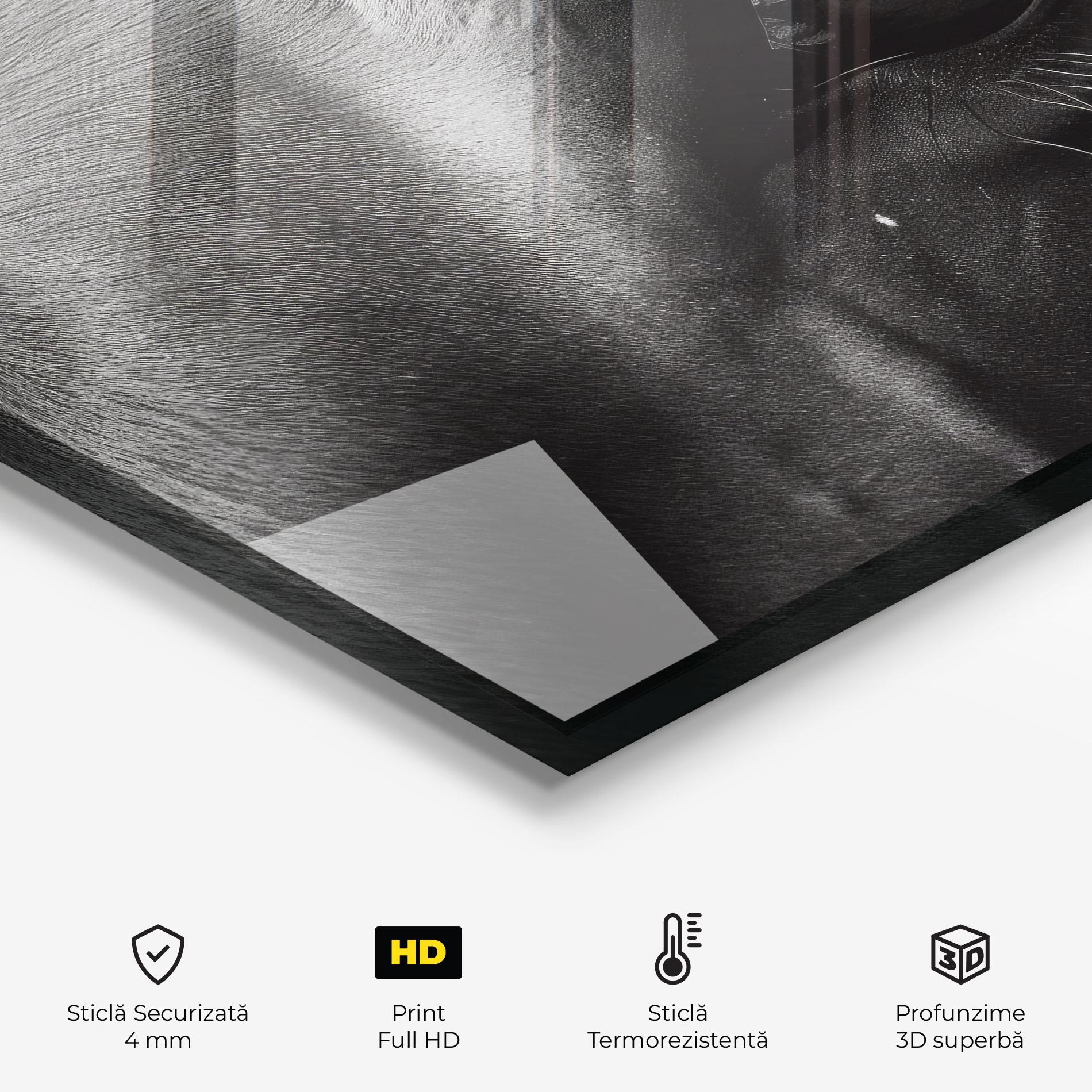 Panou Sticla Bucatarie Black Horse Eye mockup 2