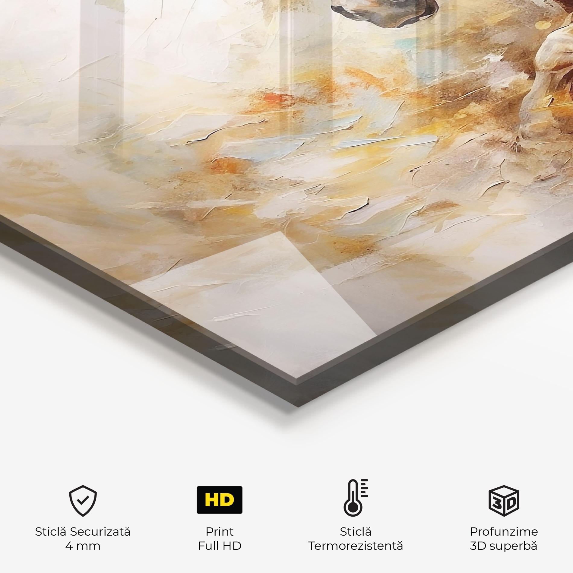 Panou Sticla Bucatarie Brown Horse Running mockup 2