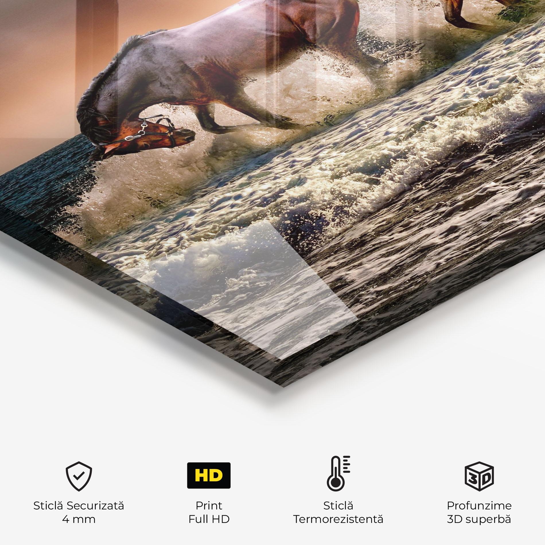 Panou Sticla Bucatarie Horse In Sea mockup 2