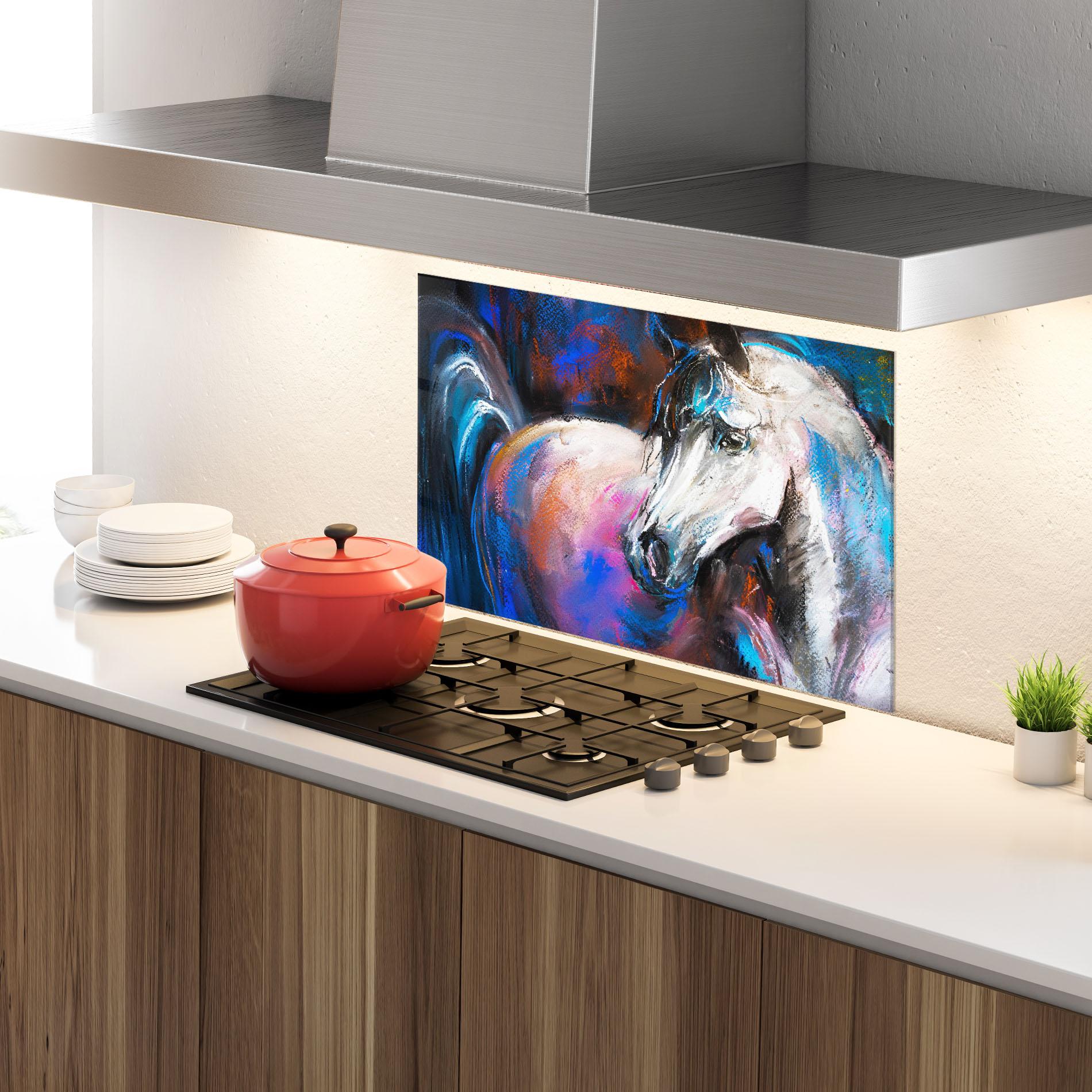 Panou Sticla Bucatarie Shades Of Horse mockup 4