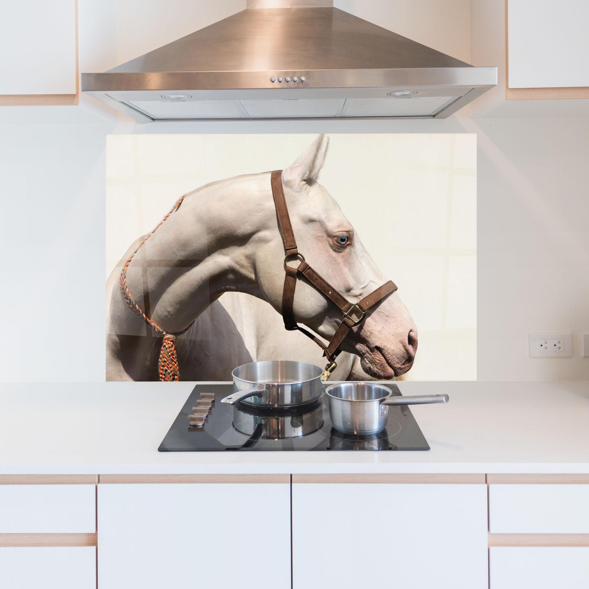 Panou Sticla Bucatarie Blue Eye Horse mockup 5