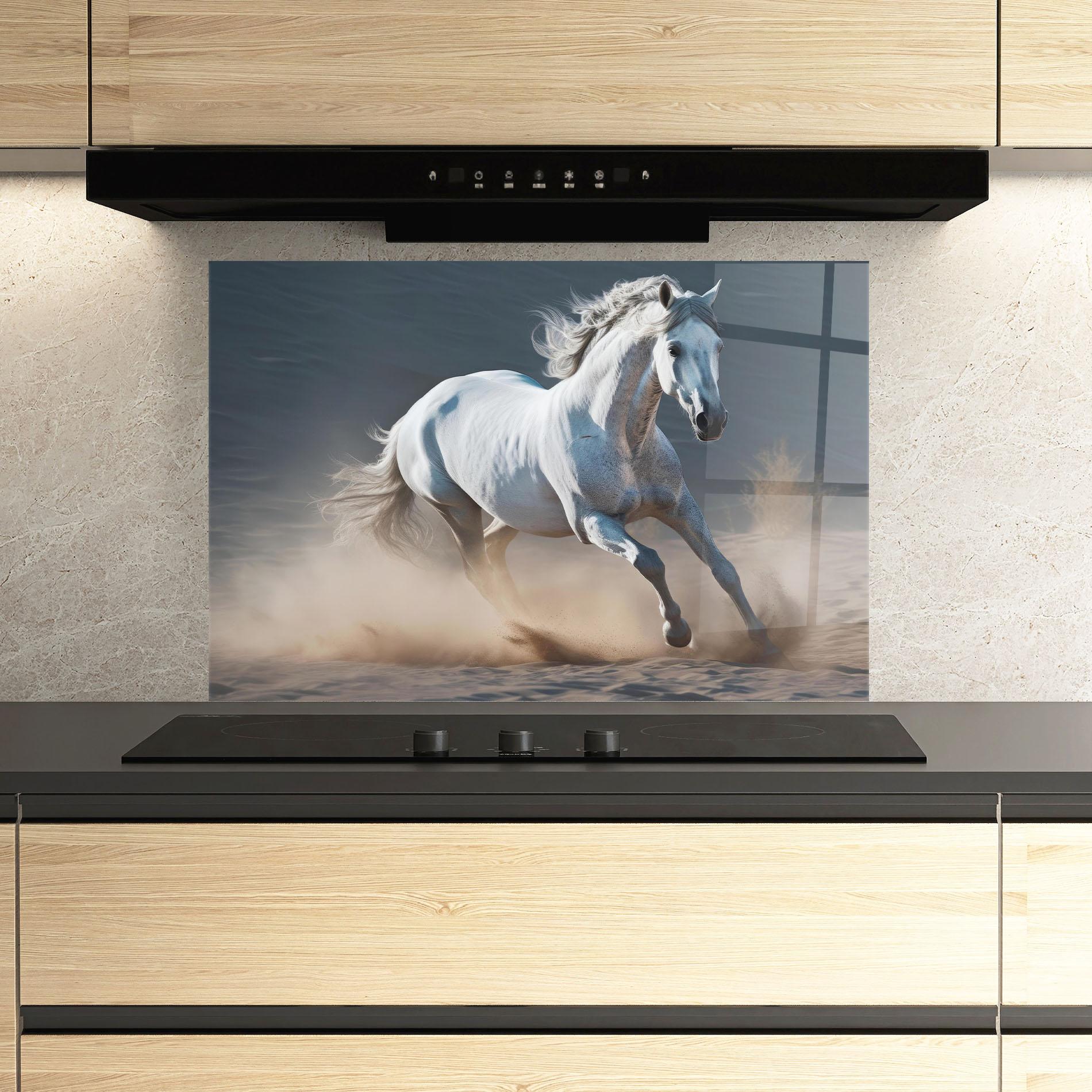 Panou Sticla Bucatarie Desert Horse mockup 3