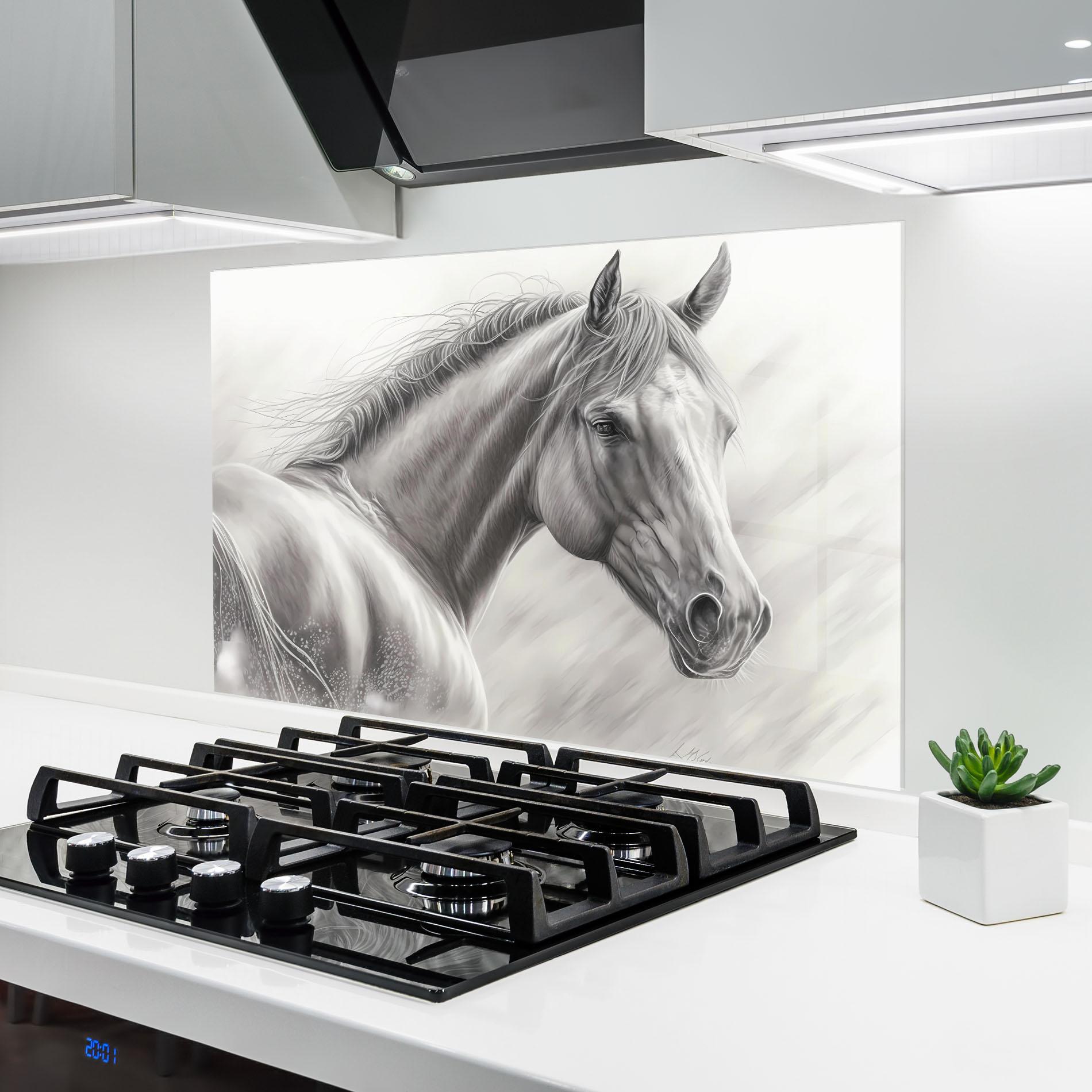 Panou Sticla Bucatarie Pencil Horse Drawing mockup 6