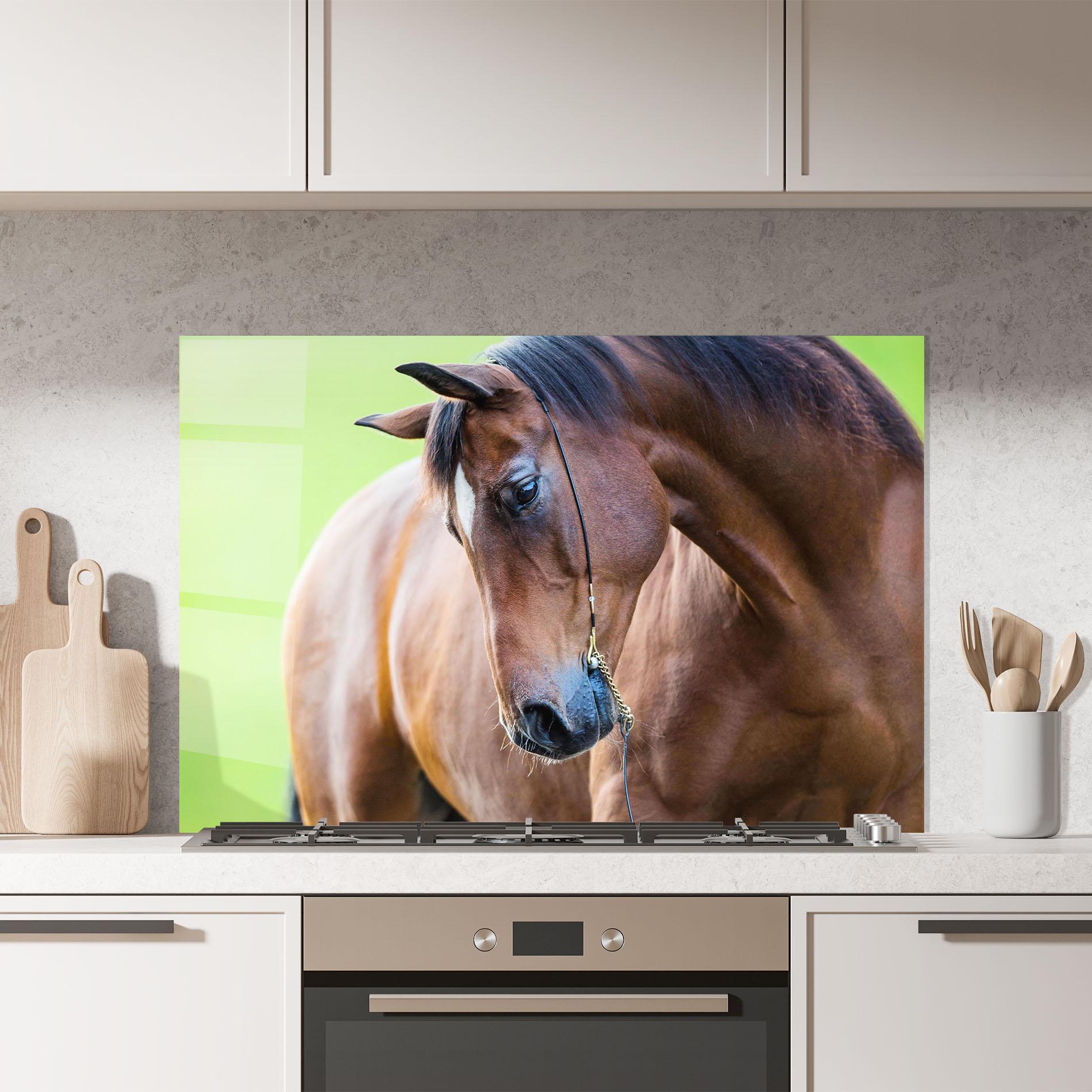 Panou Sticla Bucatarie Horse Head Portrait mockup 7