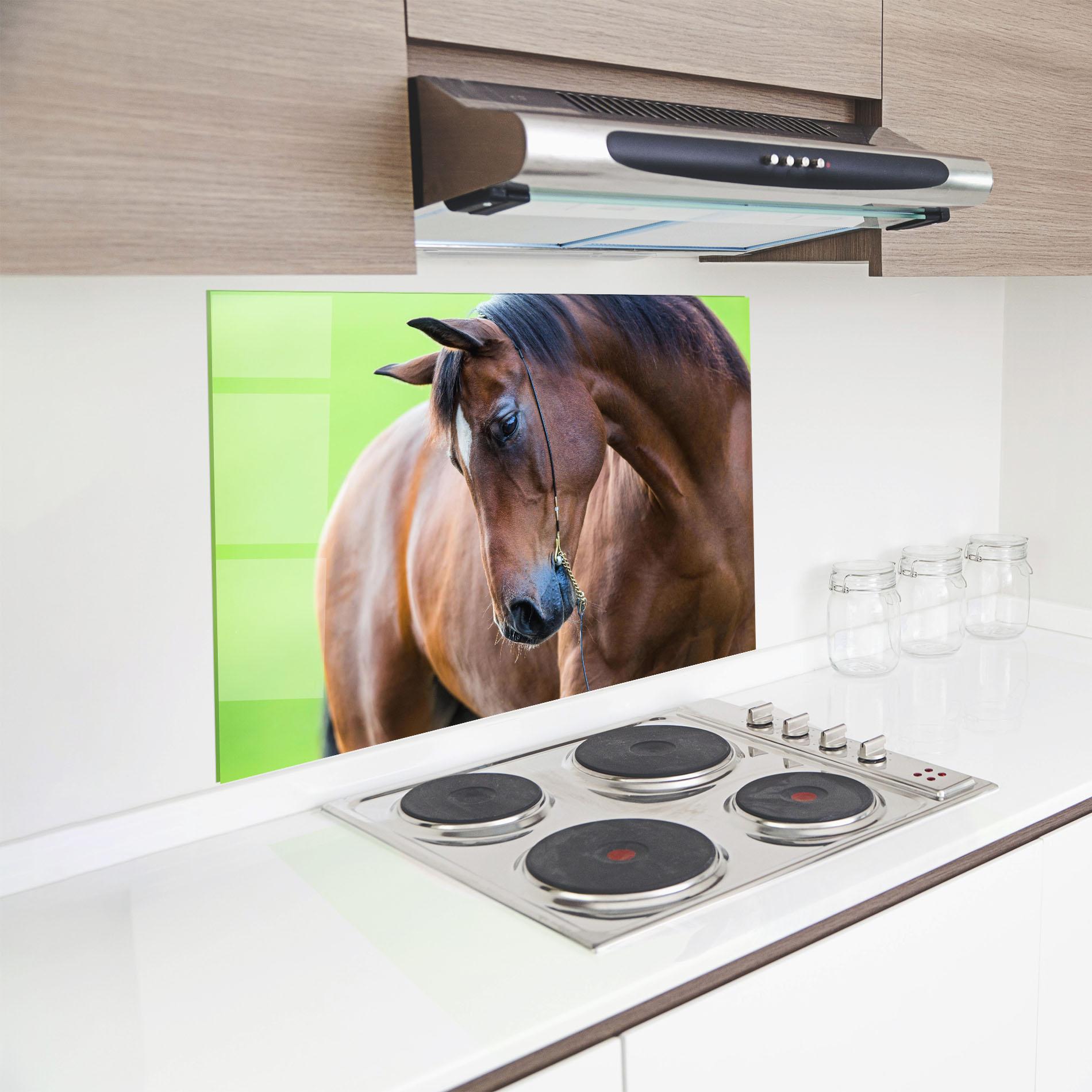 Panou Sticla Bucatarie Horse Head Portrait mockup 8
