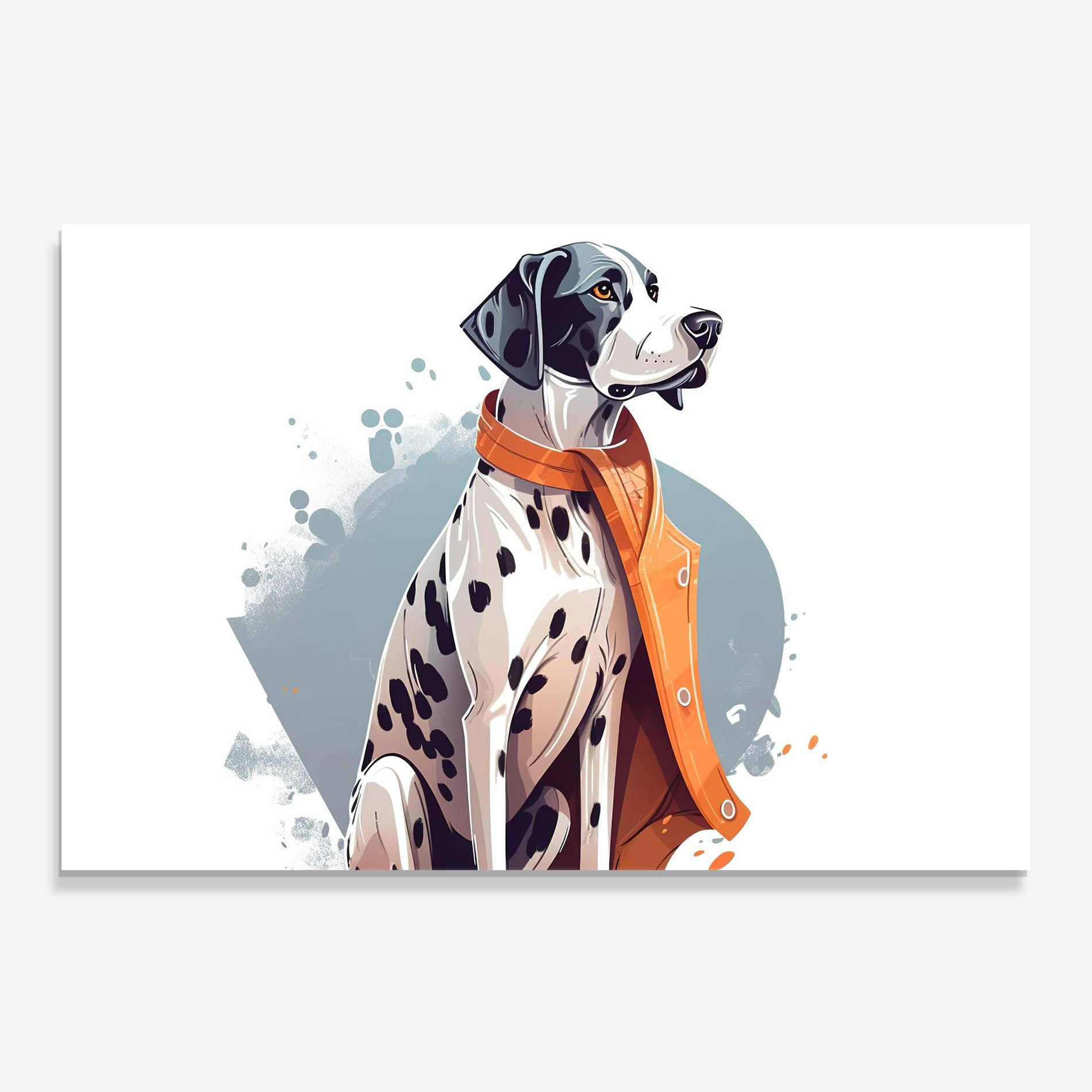 Panou Sticla Bucatarie Orange Scarf Dalmatian mockup 0