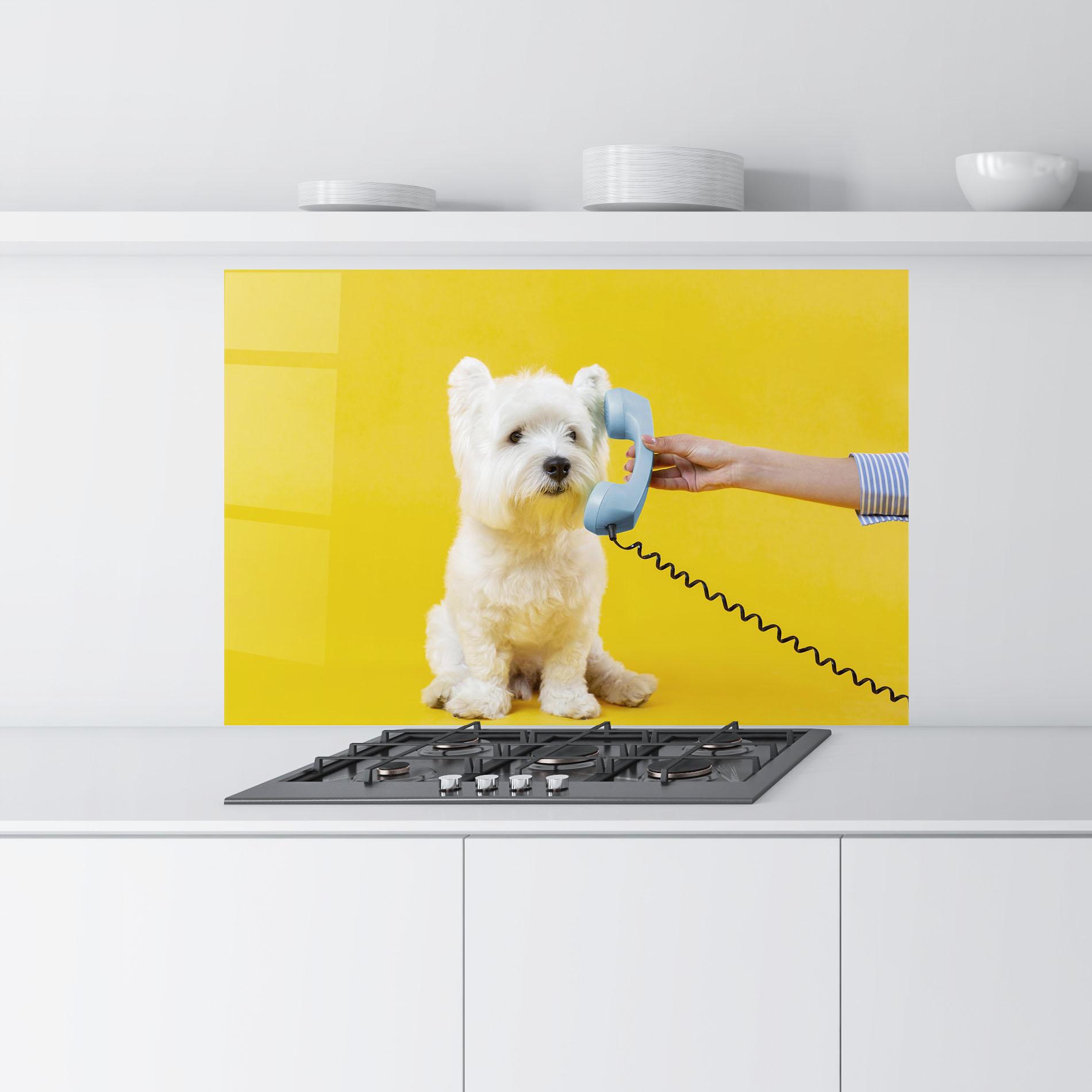 Panou Sticla Bucatarie Cute Little Dog mockup 9