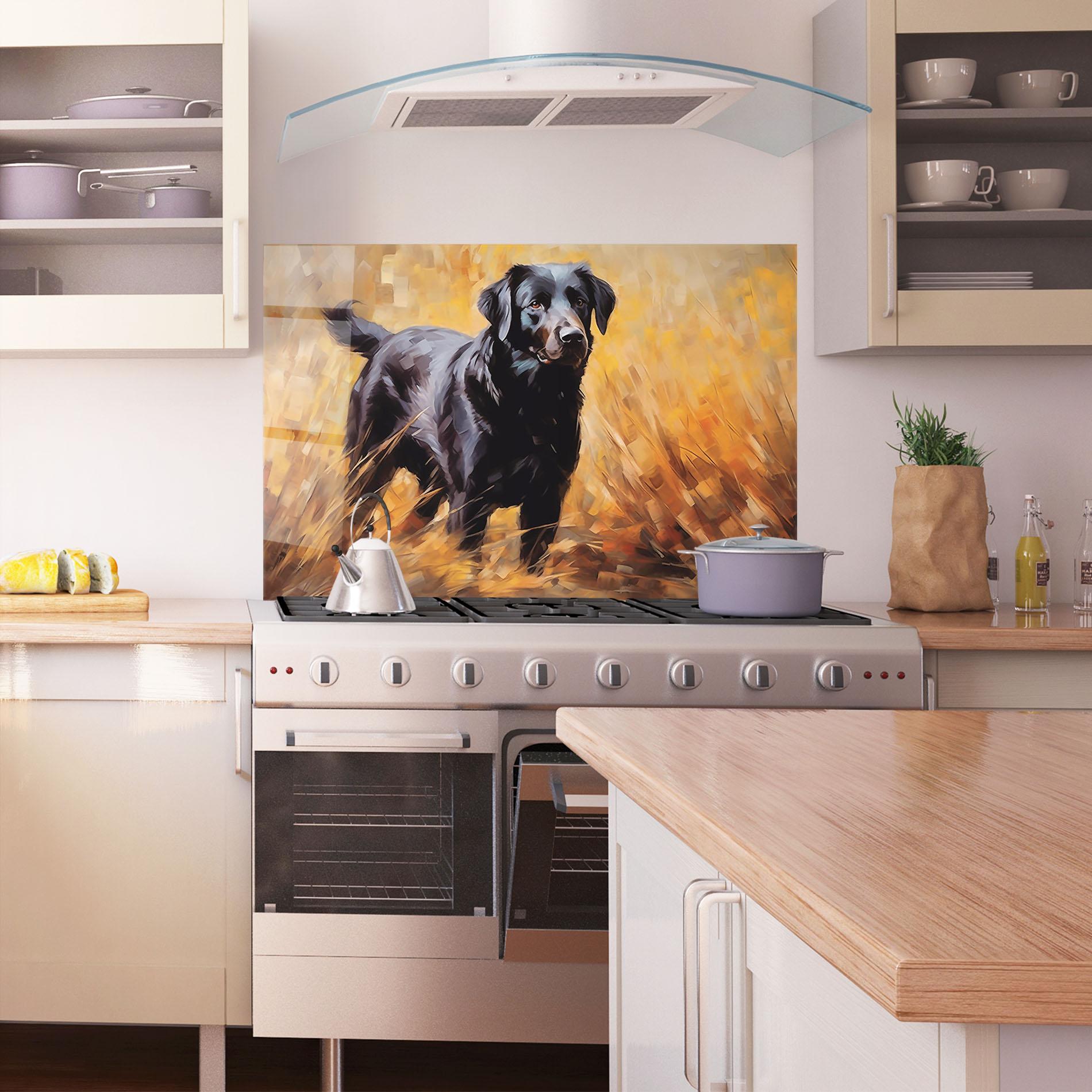 Panou Sticla Bucatarie Black Pretty Dog mockup 1