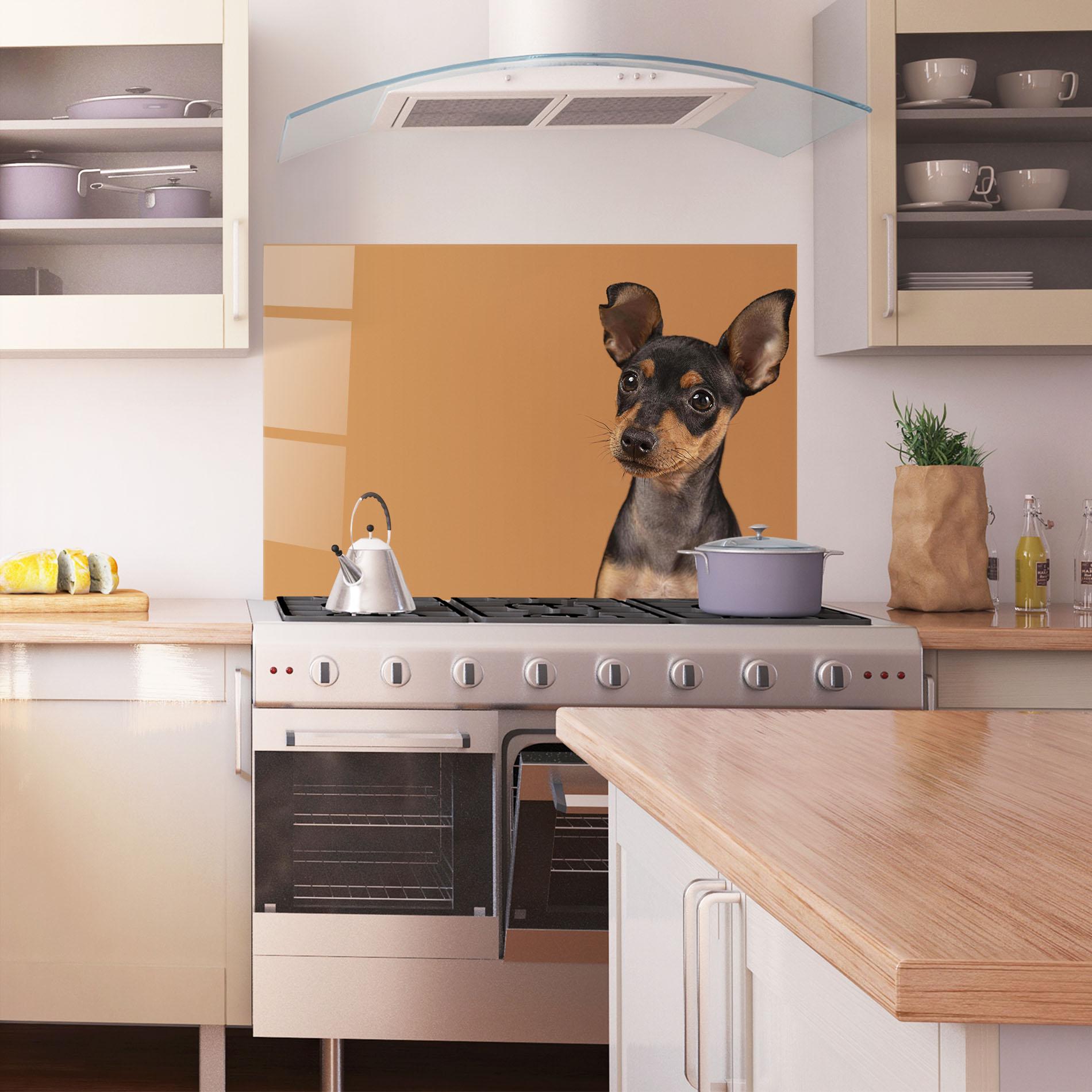 Panou Sticla Bucatarie Cute Dog Portrait mockup 1