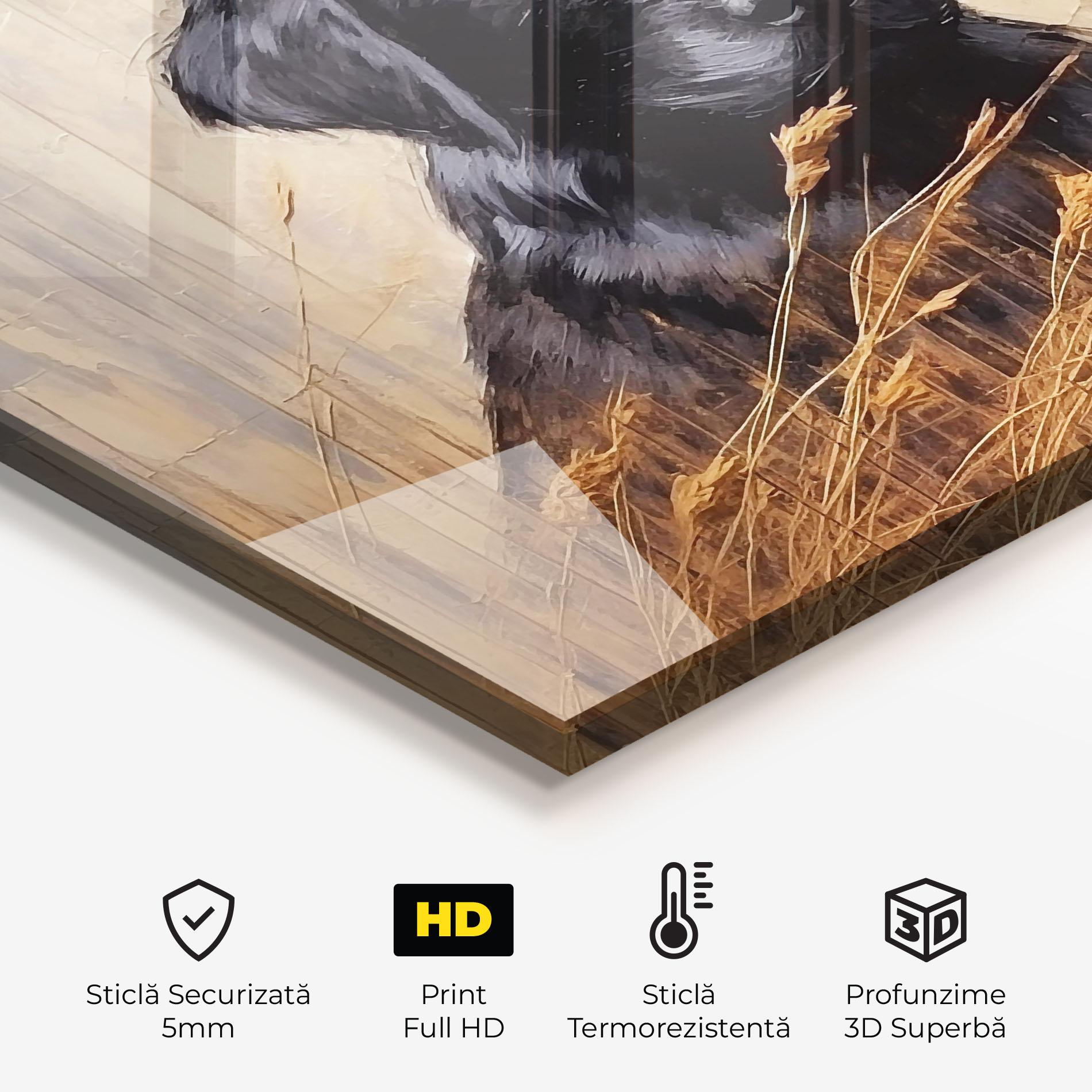 Panou Sticla Bucatarie Black Dog Art mockup 2