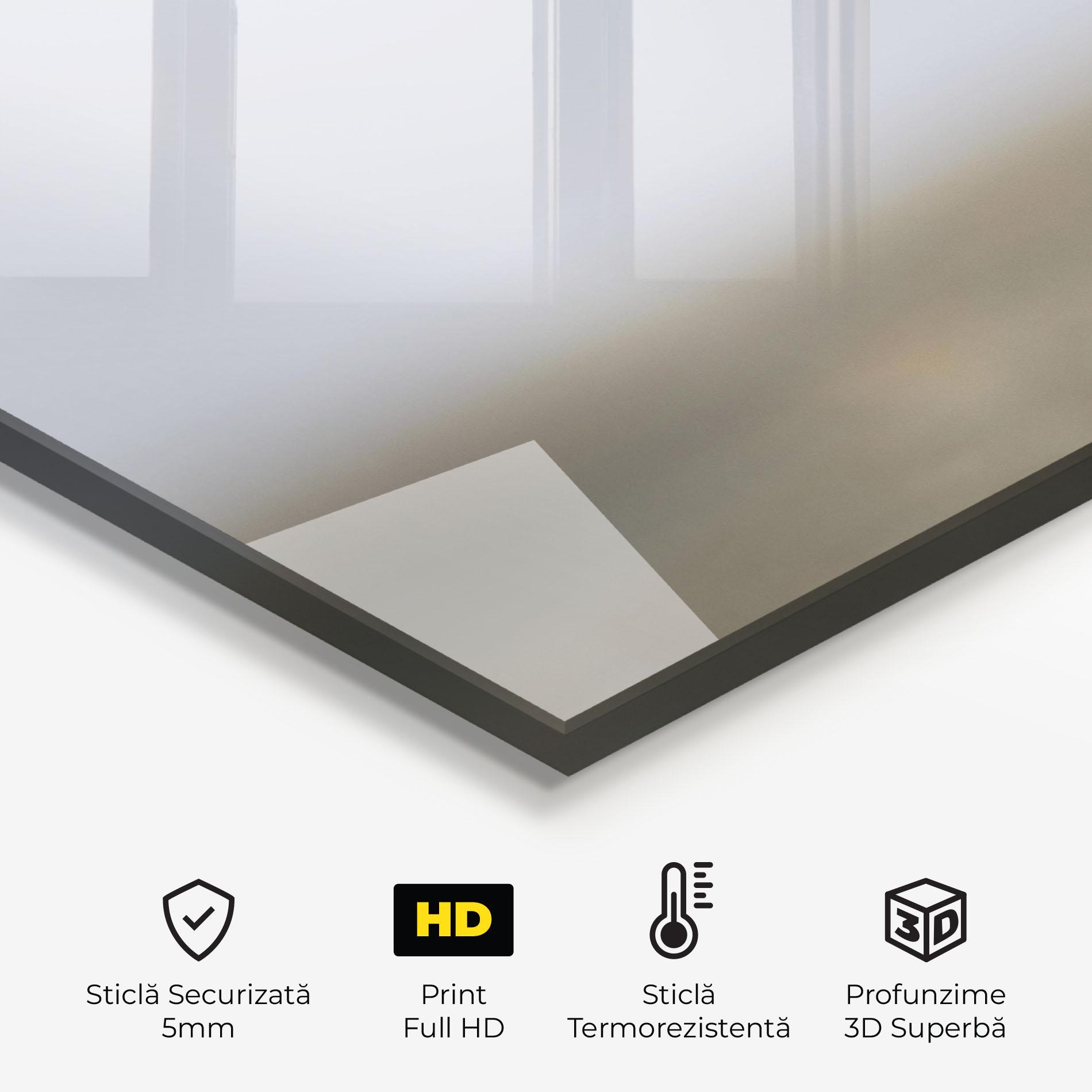 Panou Sticla Bucatarie Brown White Dog mockup 2