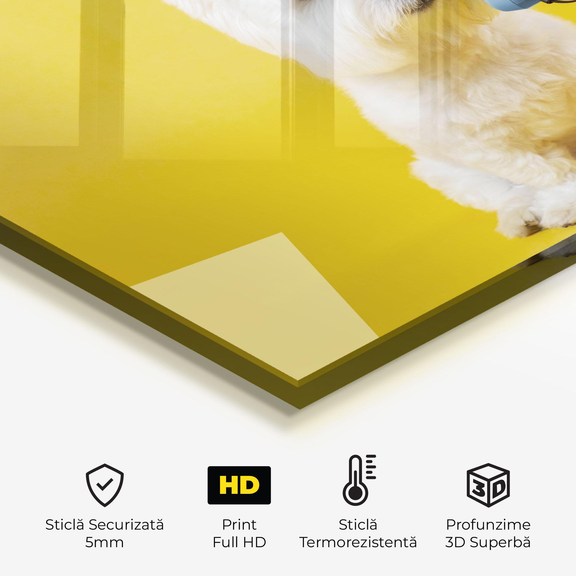 Panou Sticla Bucatarie Cute Little Dog mockup 2