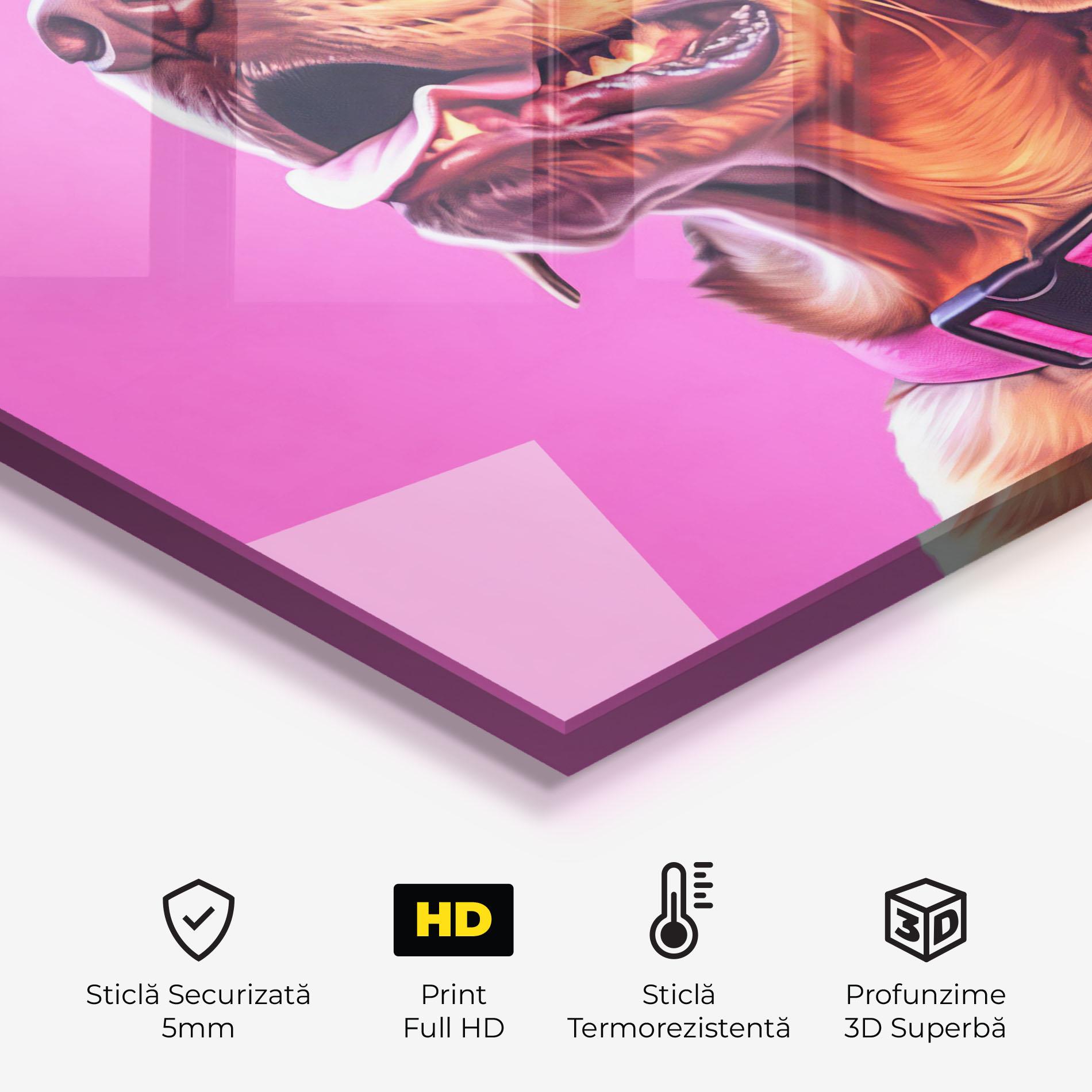 Panou Sticla Bucatarie Cute Retriever Dog mockup 2