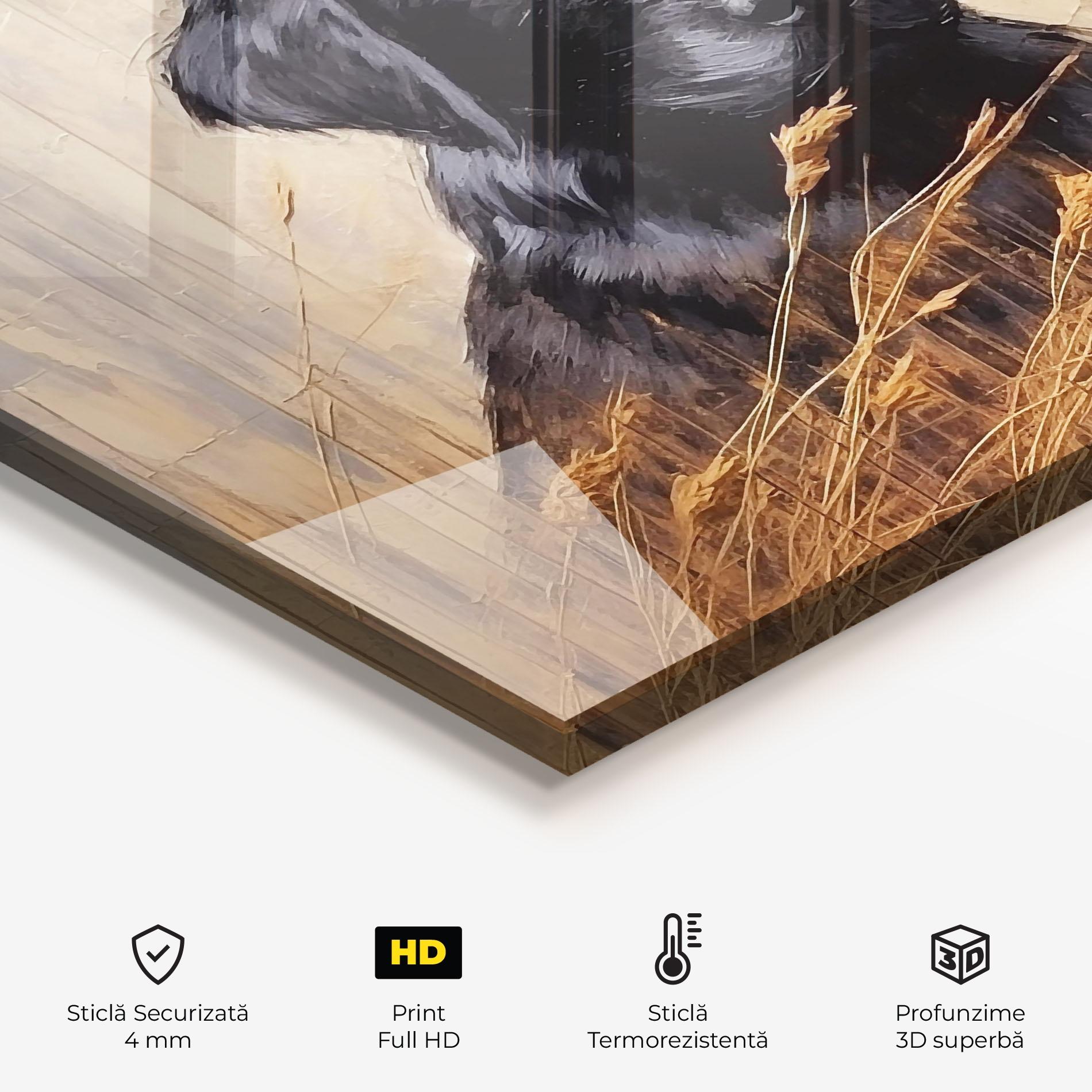 Panou Sticla Bucatarie Black Dog Art mockup 2