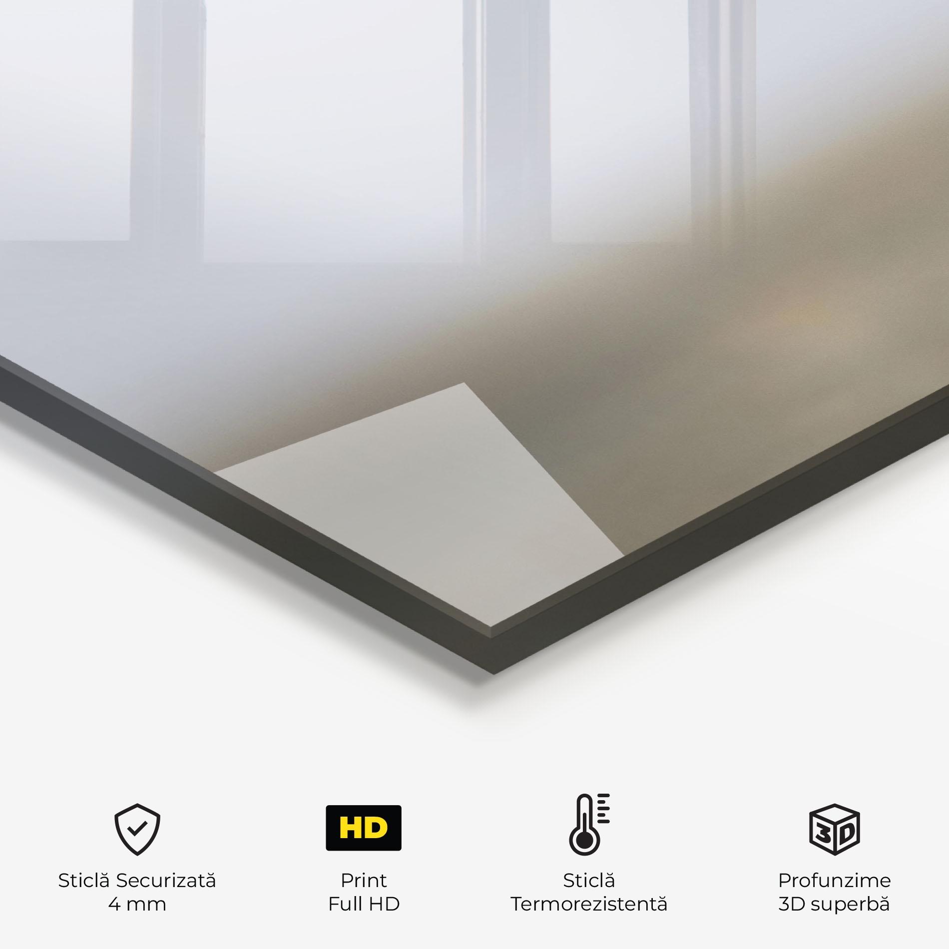 Panou Sticla Bucatarie Brown White Dog mockup 2