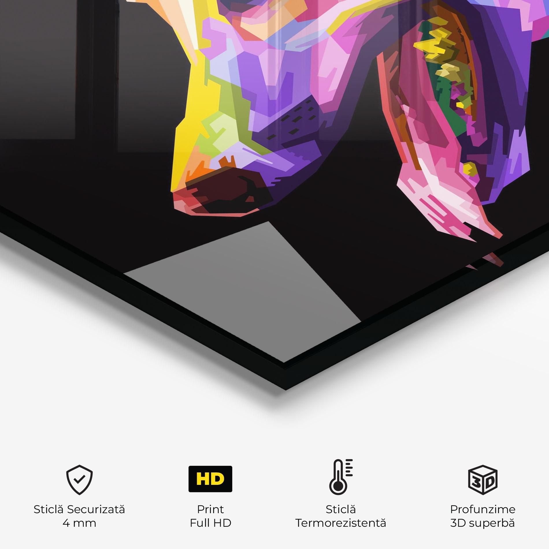 Panou Sticla Bucatarie Colorful Dog Art mockup 2