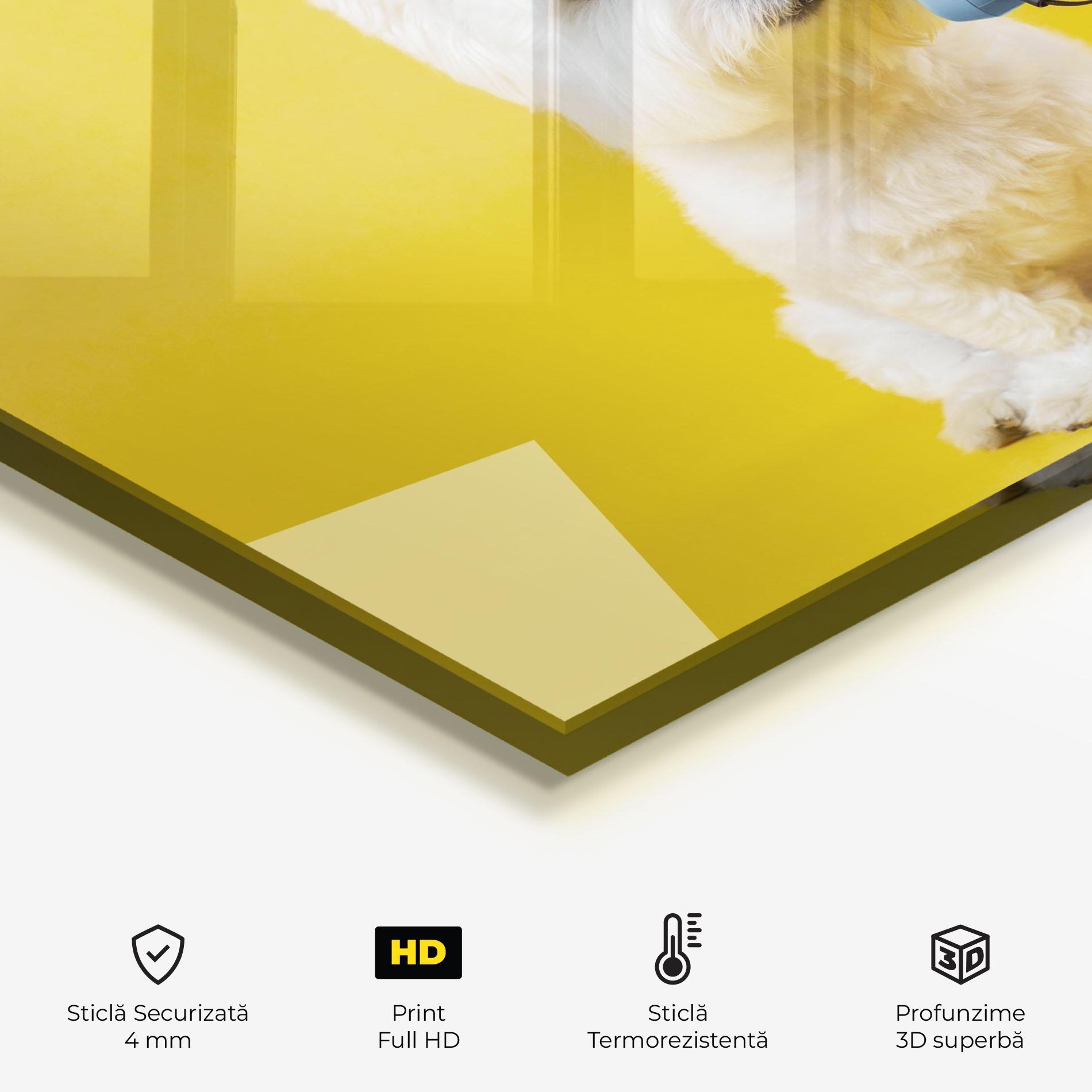 Panou Sticla Bucatarie Cute Little Dog mockup 2