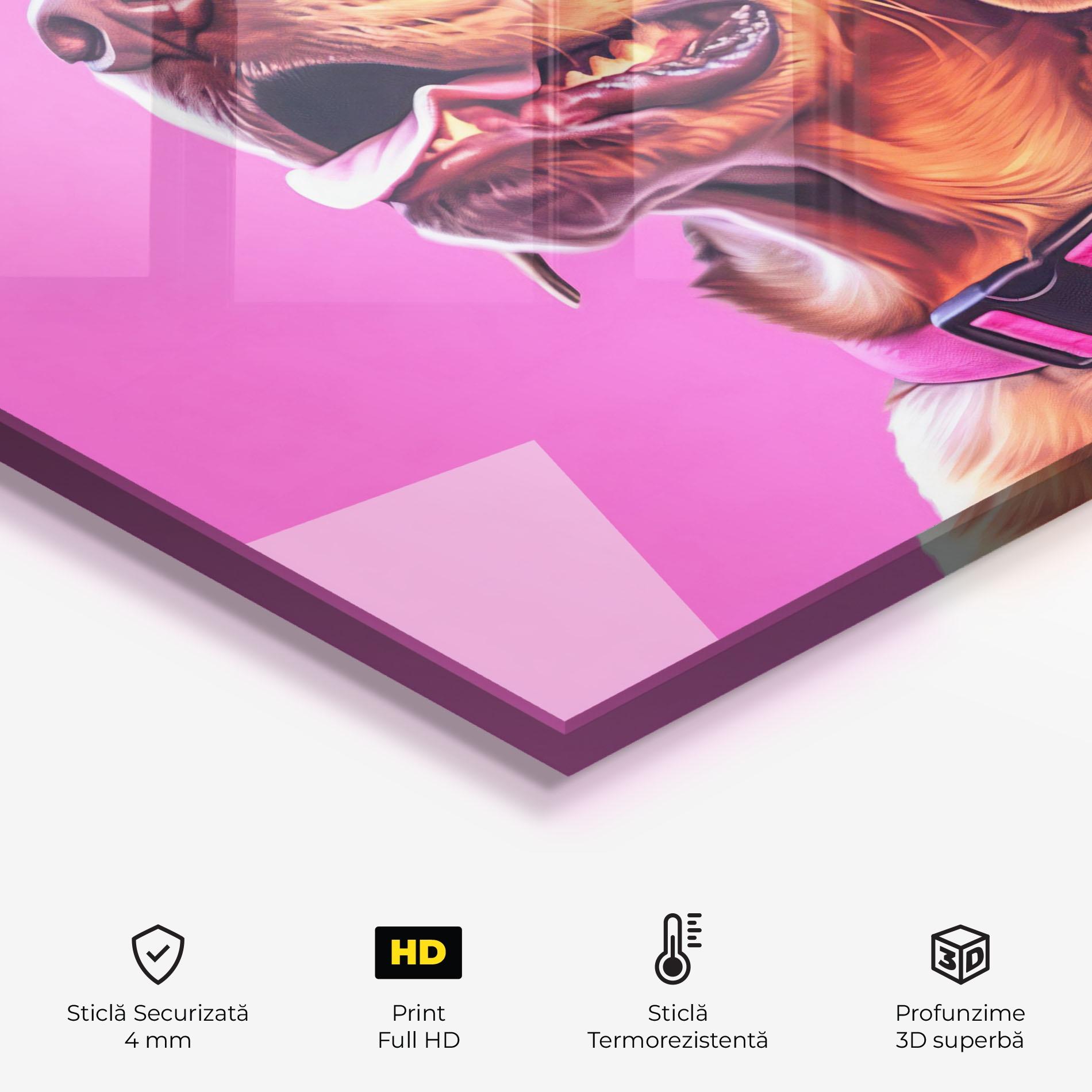 Panou Sticla Bucatarie Cute Retriever Dog mockup 2