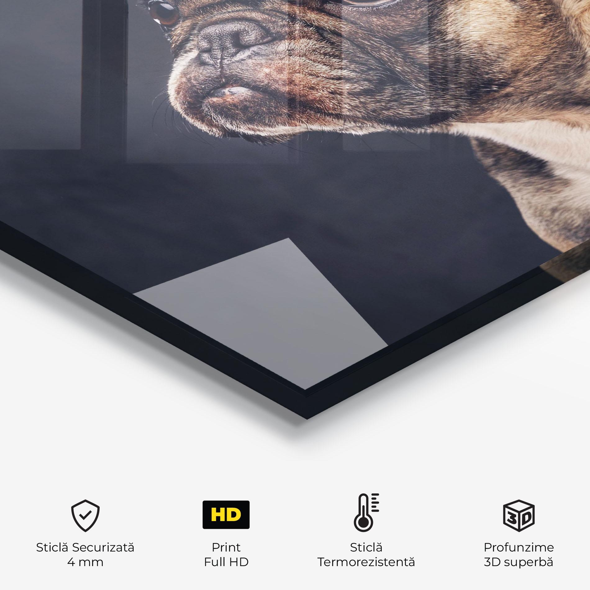 Panou Sticla Bucatarie Funny Face Dog mockup 2