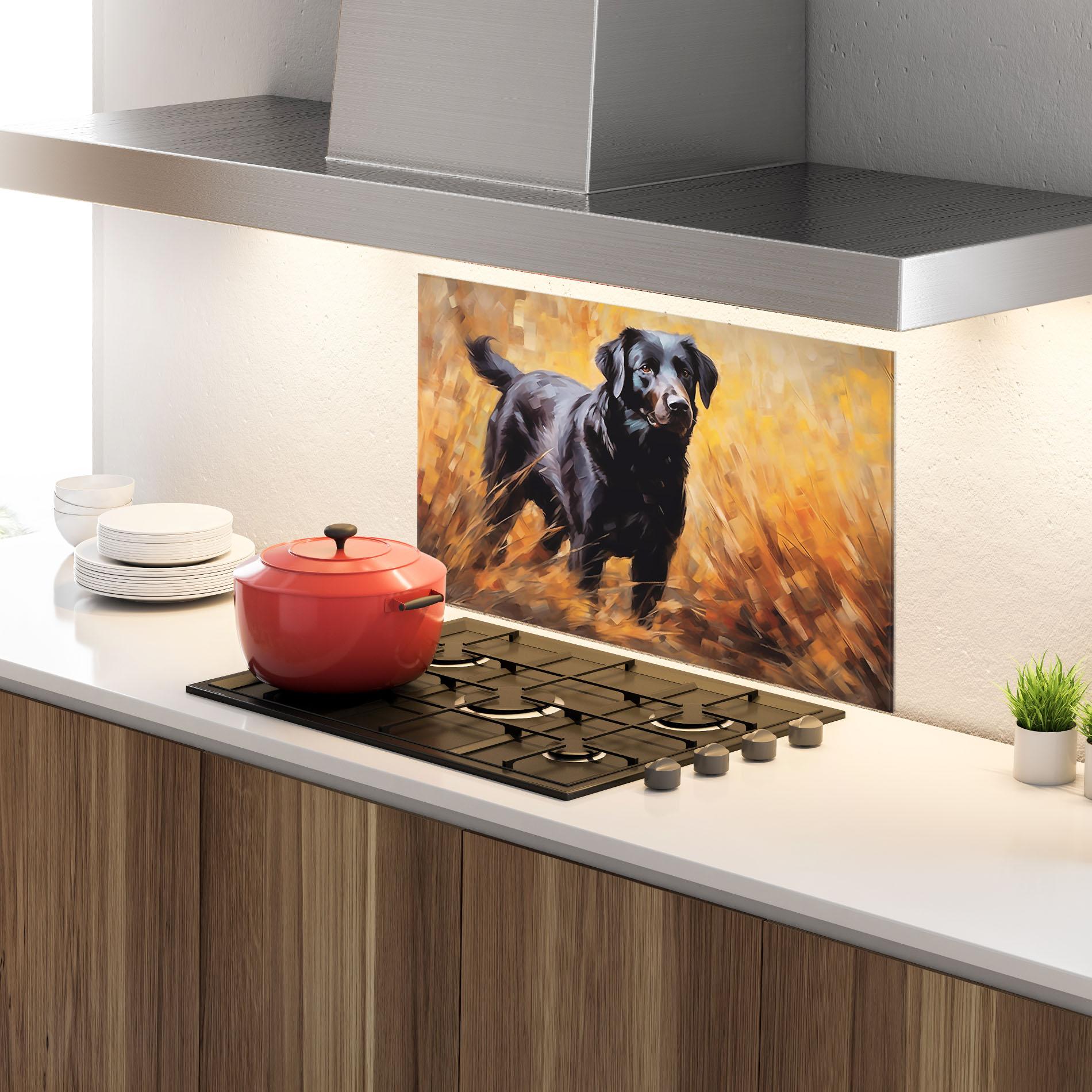 Panou Sticla Bucatarie Black Pretty Dog mockup 4