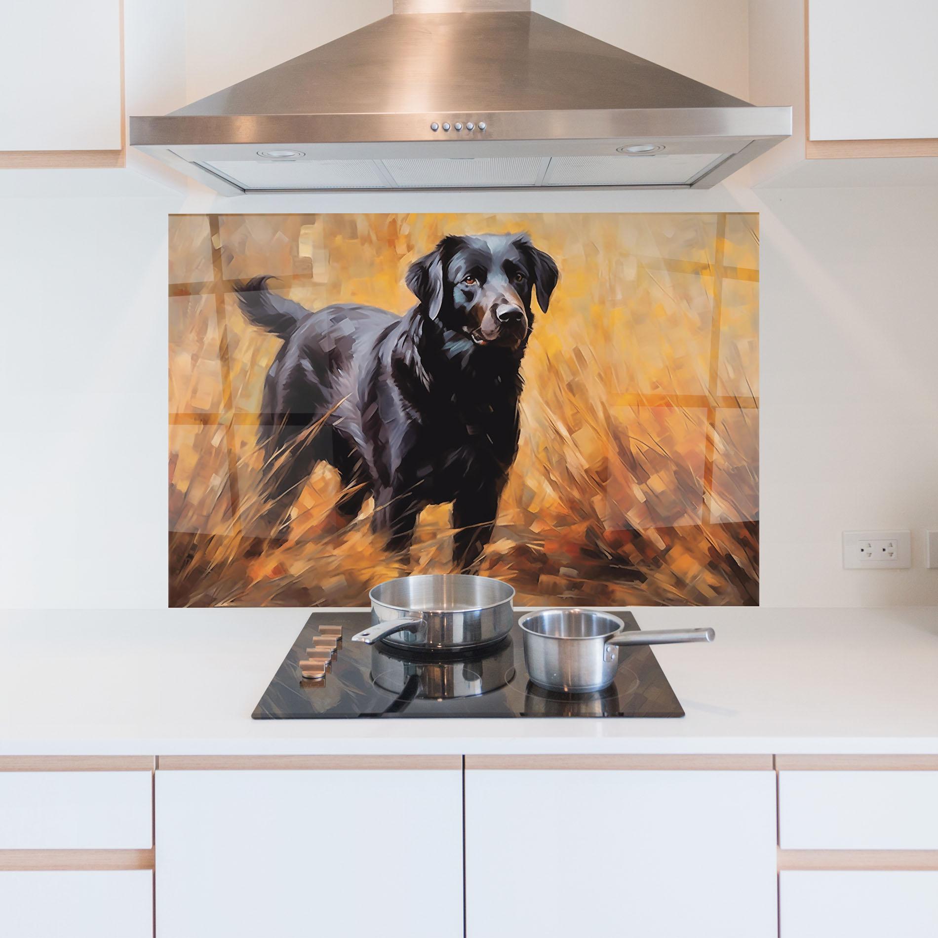 Panou Sticla Bucatarie Black Pretty Dog mockup 5