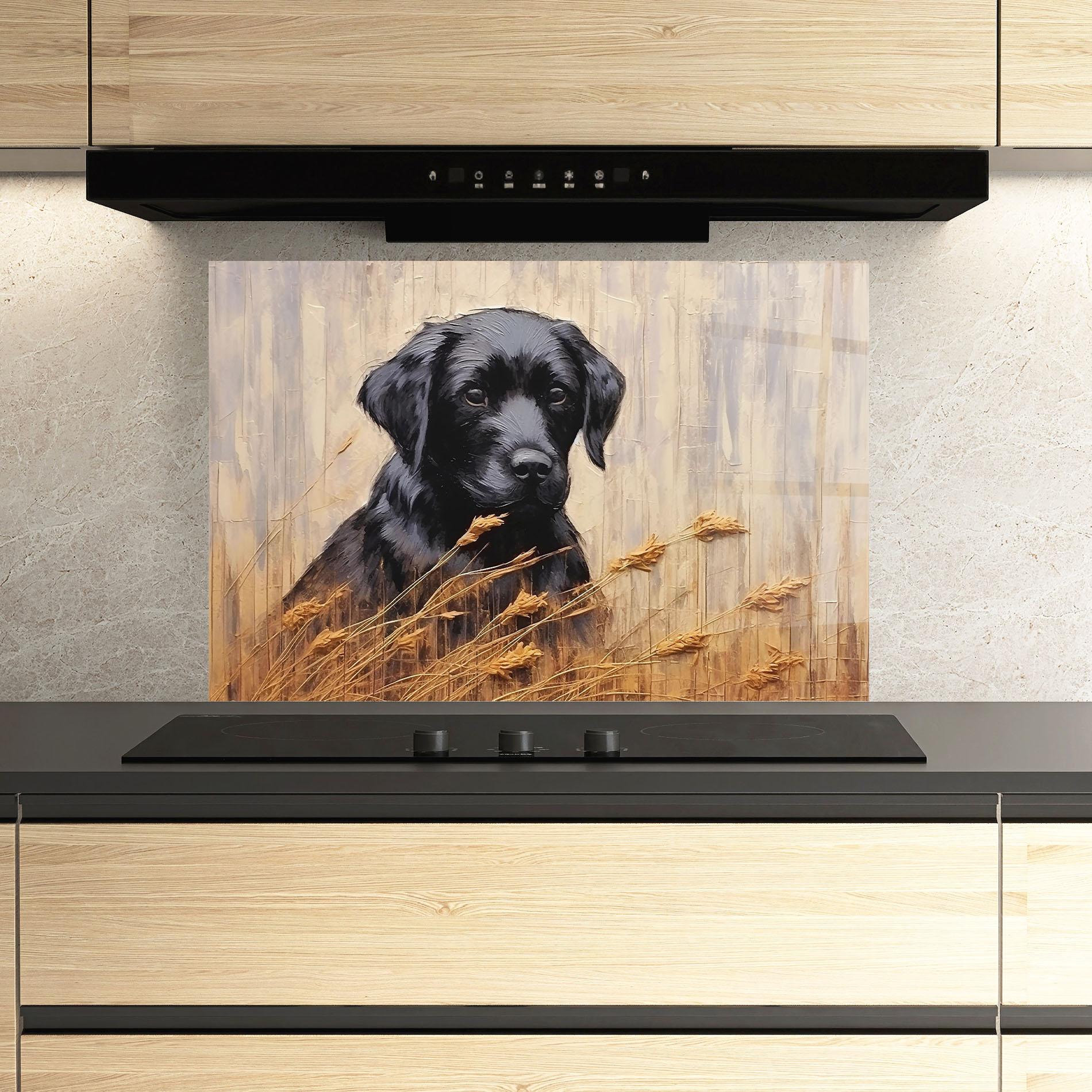 Panou Sticla Bucatarie Black Dog Art mockup 3