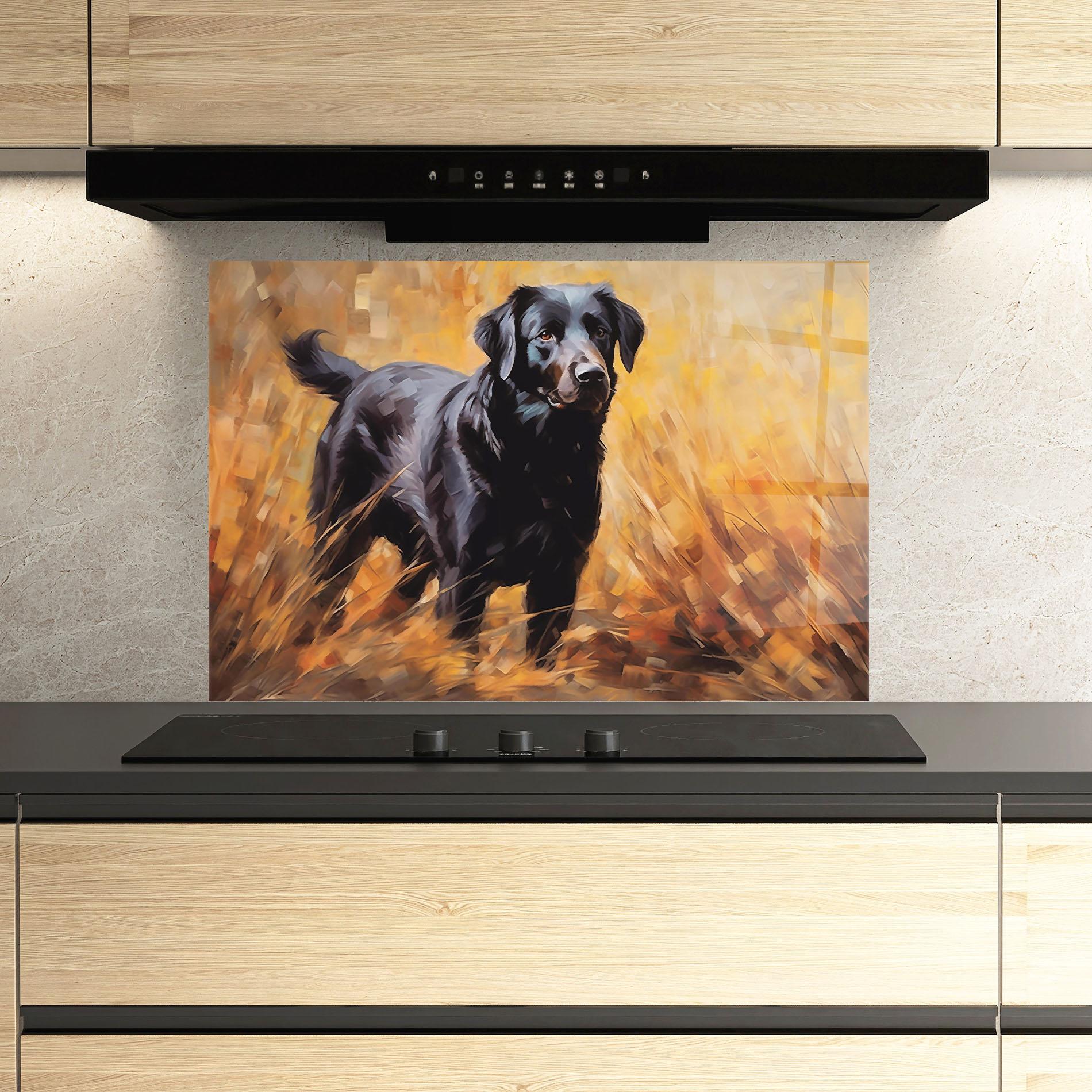 Panou Sticla Bucatarie Black Pretty Dog mockup 3