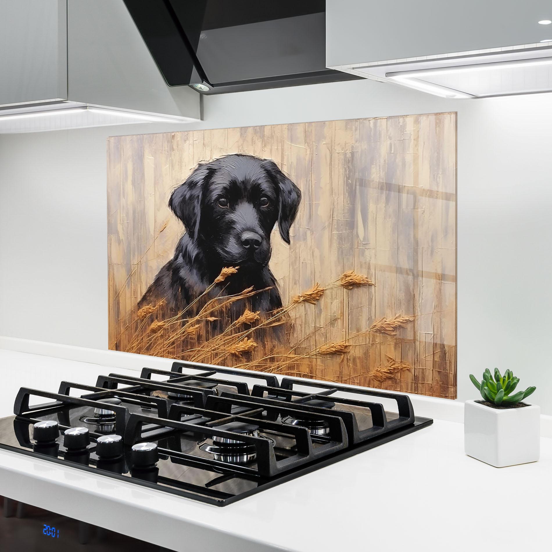 Panou Sticla Bucatarie Black Dog Art mockup 6