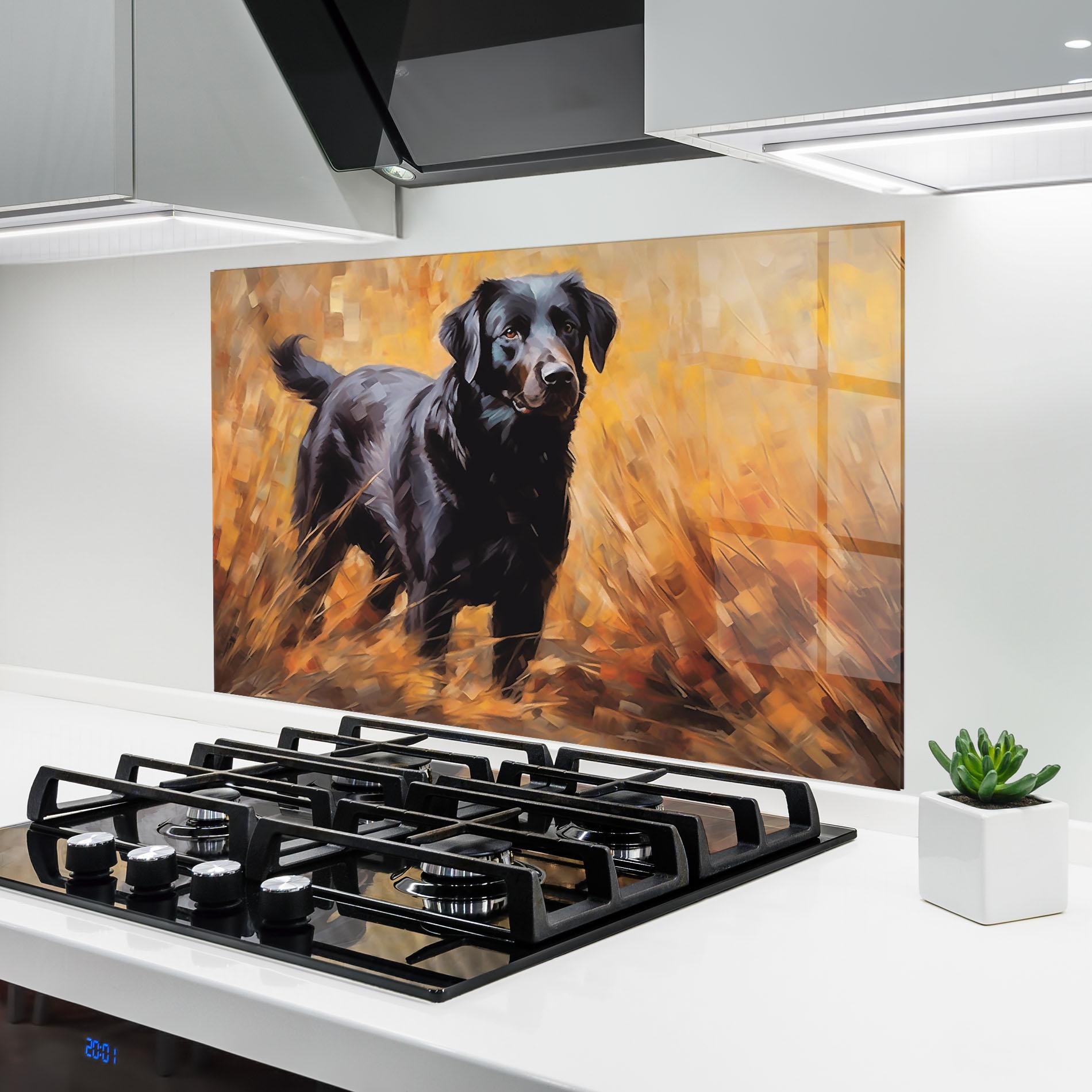 Panou Sticla Bucatarie Black Pretty Dog mockup 6