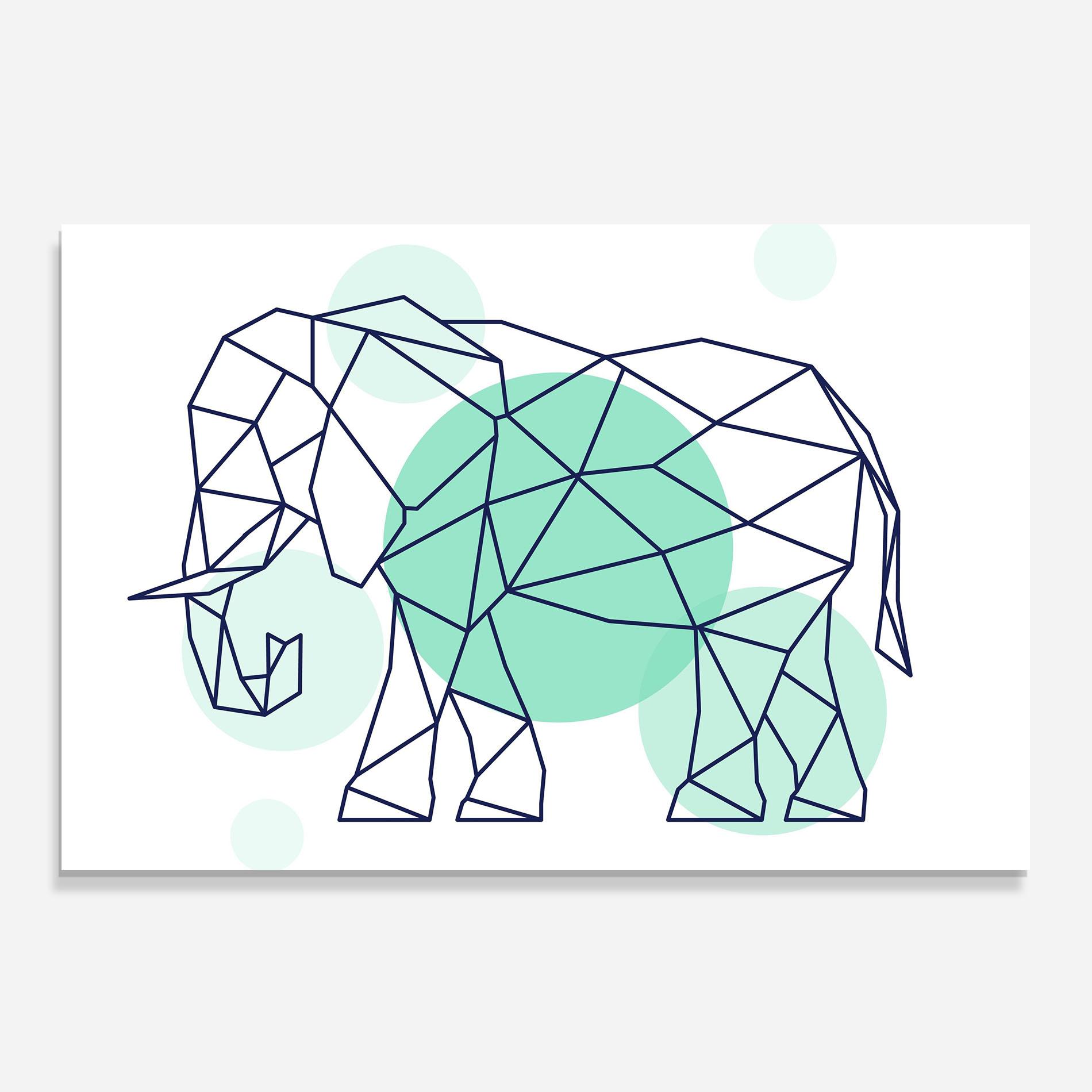 Panou Sticla Bucatarie Elephant Geometric mockup 0