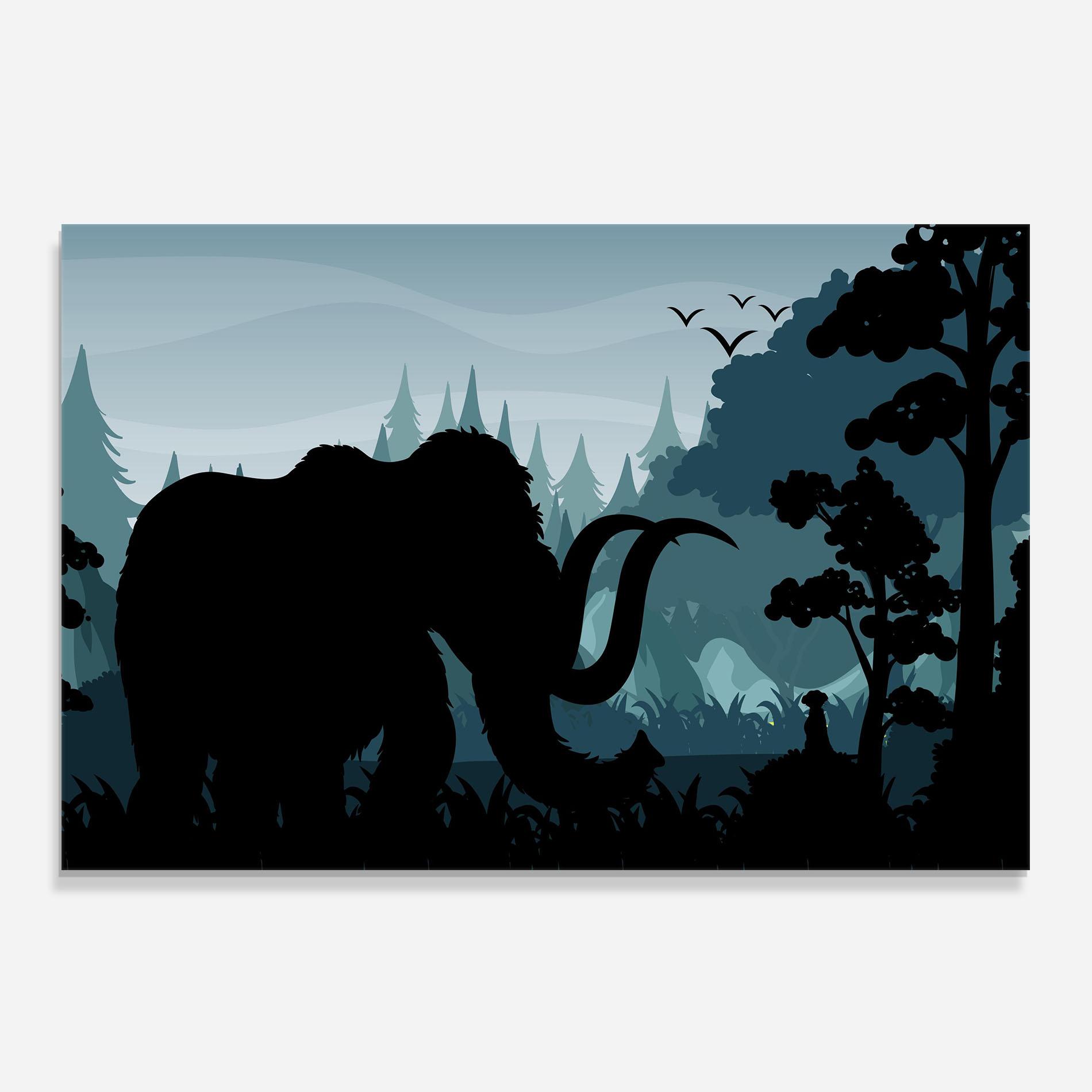 Panou Sticla Bucatarie Elephant Shilouette mockup 0