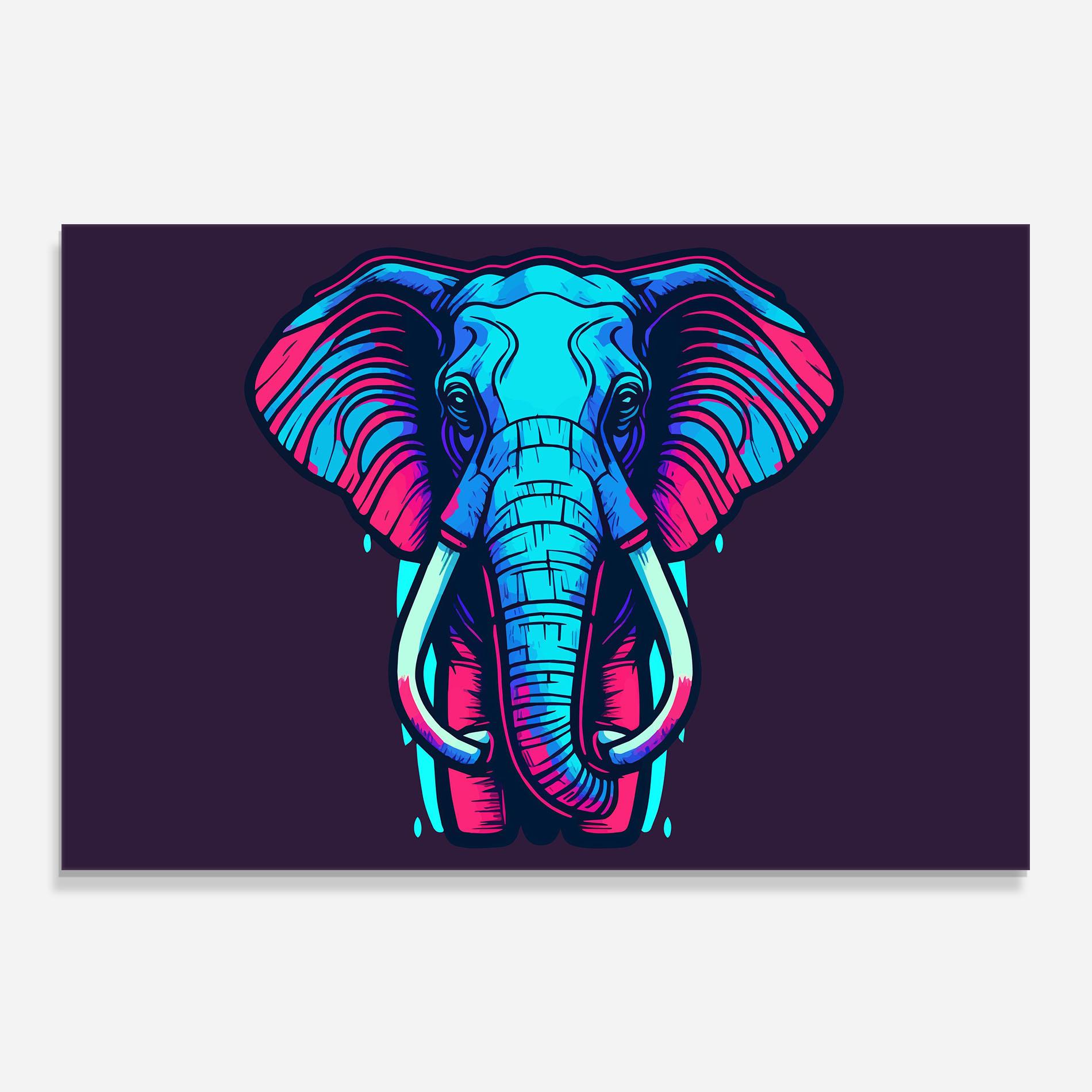 Panou Sticla Bucatarie Pink Blue Elephant mockup 0