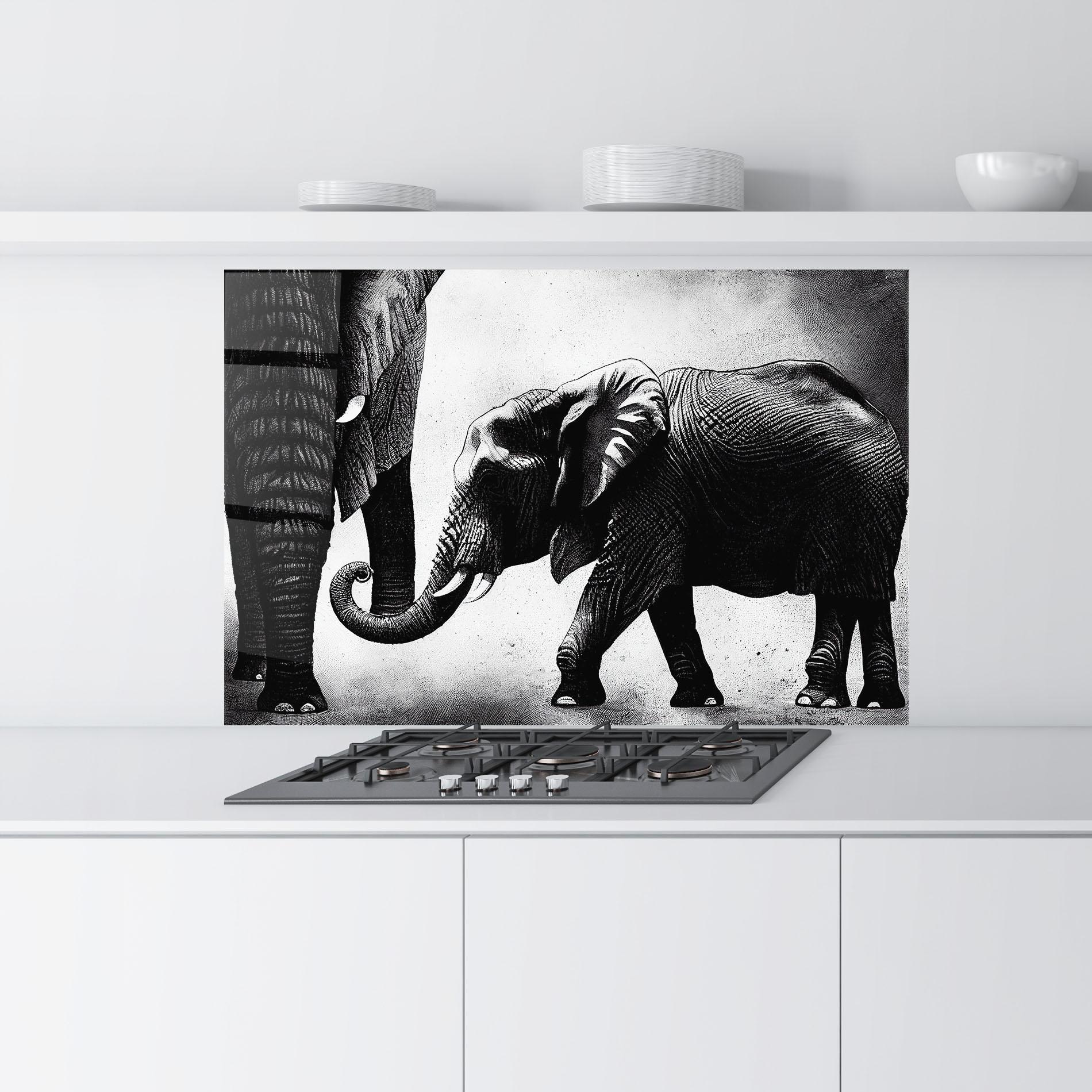 Panou Sticla Bucatarie Baby Elephant mockup 9