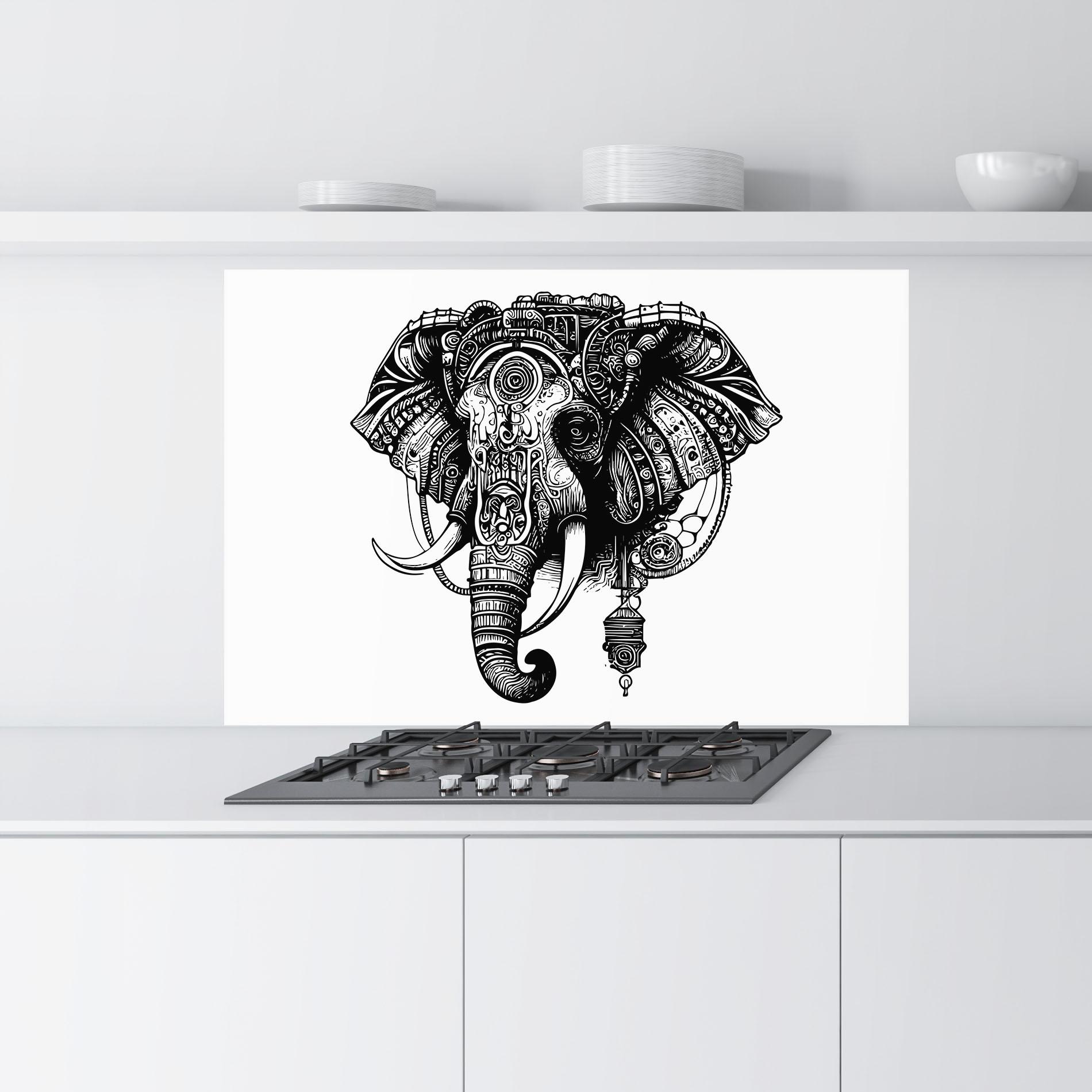 Panou Sticla Bucatarie Ehephant Head mockup 9