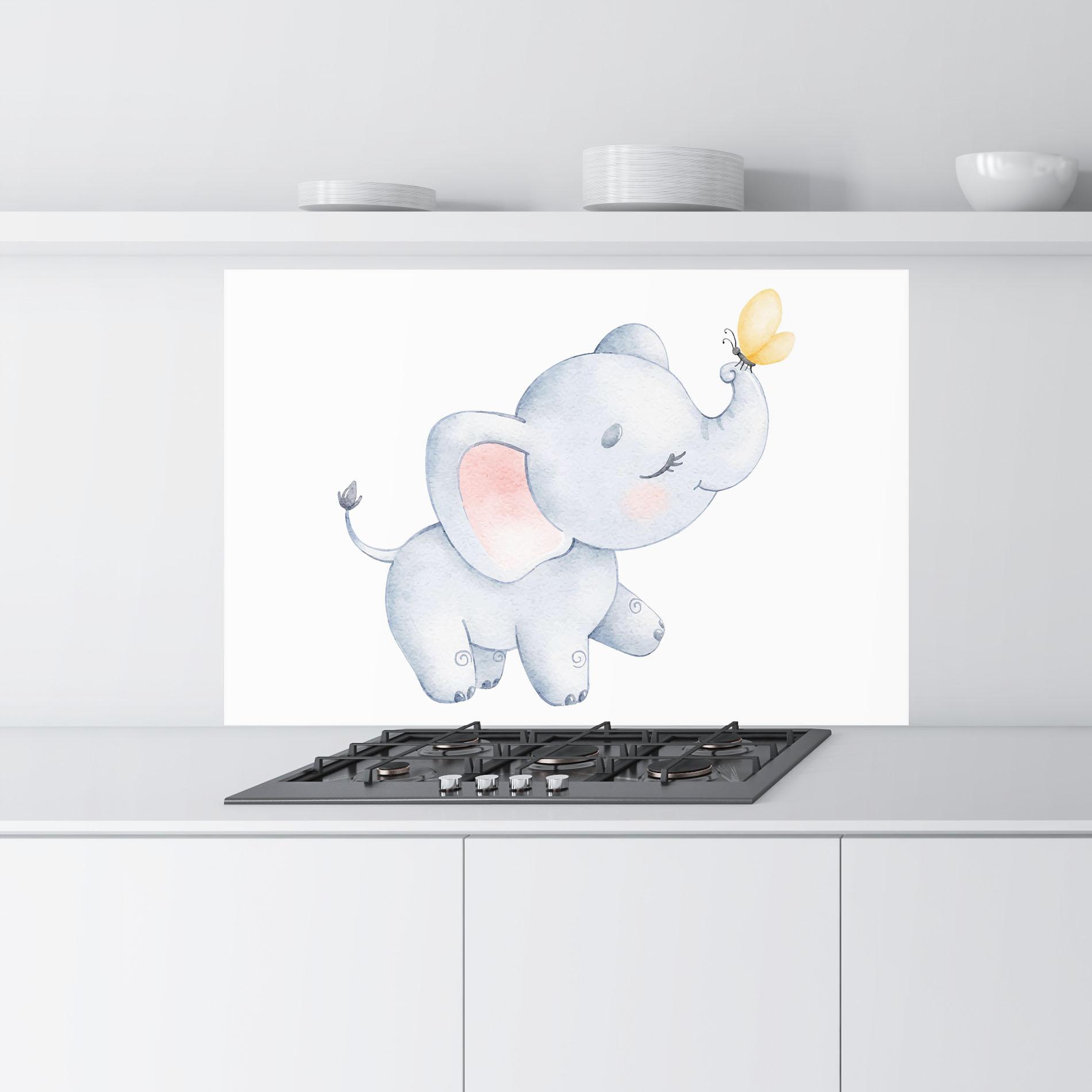 Panou Sticla Bucatarie Elephant Butterfly mockup 9