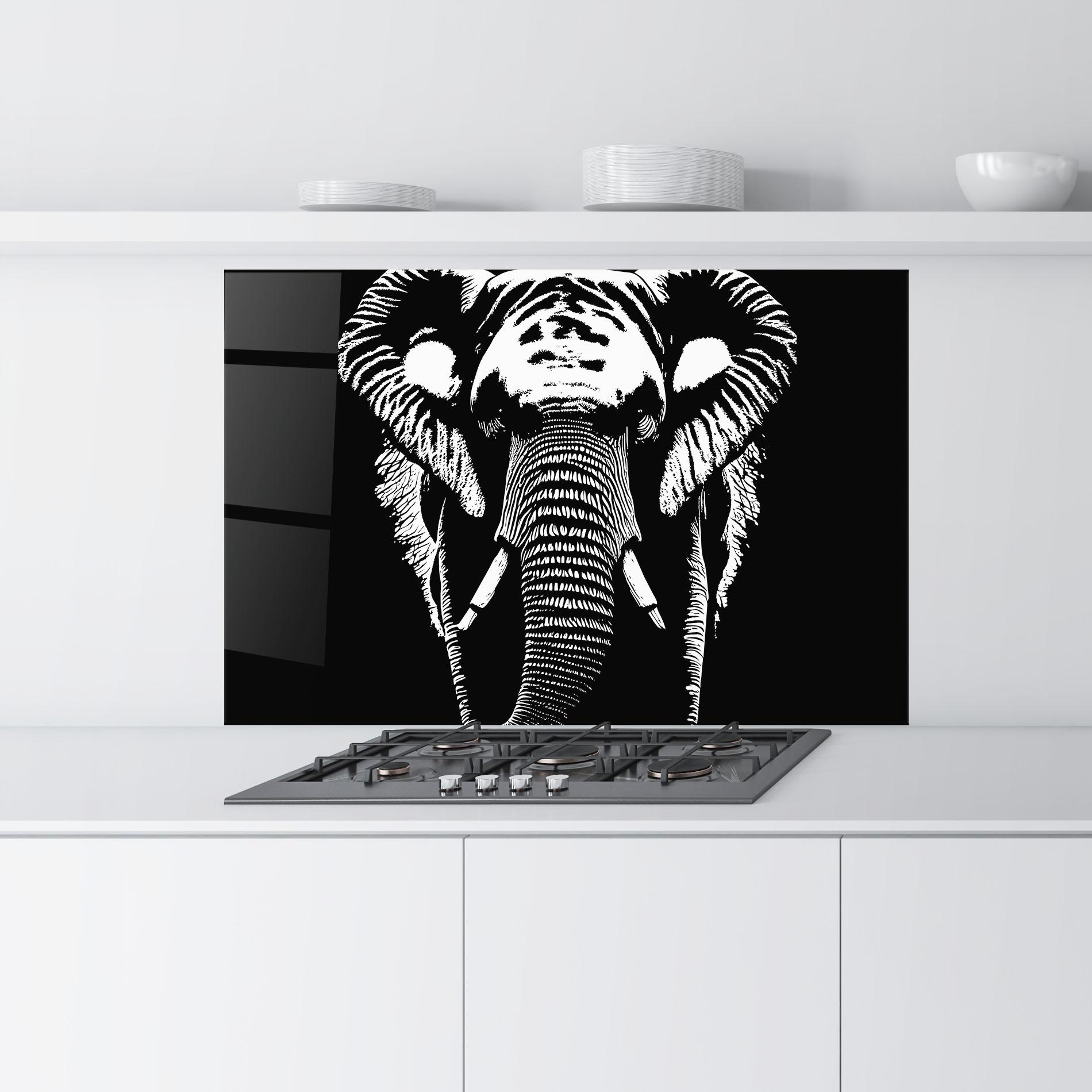 Panou Sticla Bucatarie Elephant Drawing mockup 9