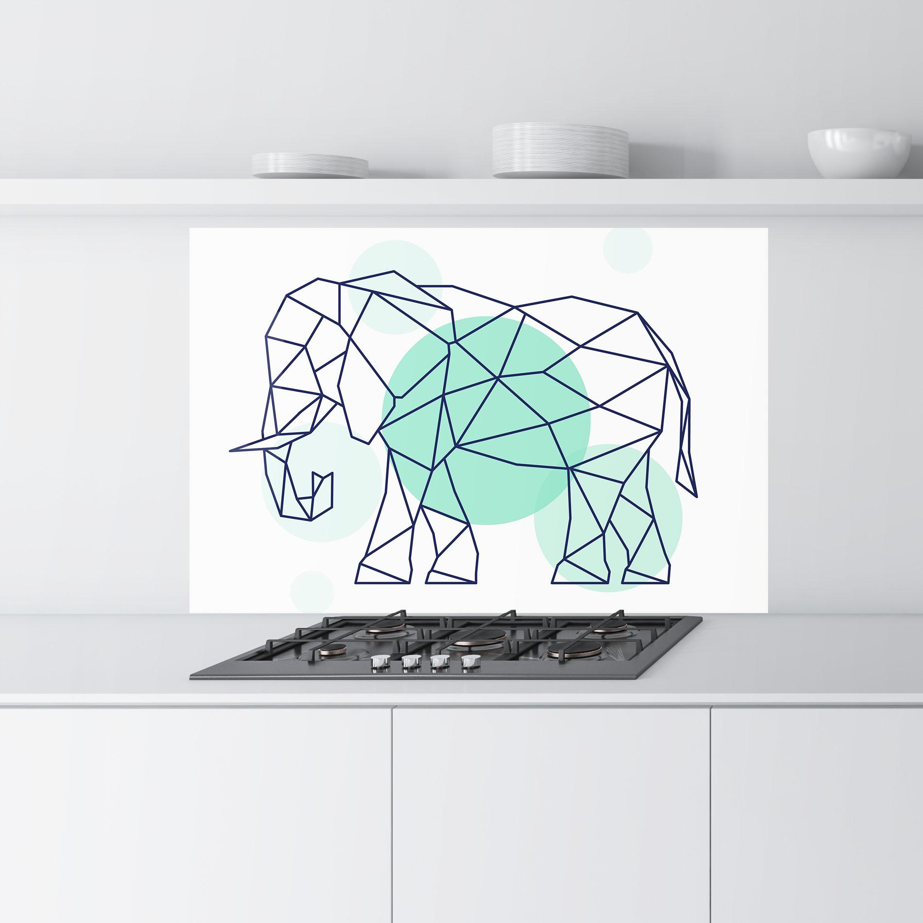 Panou Sticla Bucatarie Elephant Geometric mockup 9