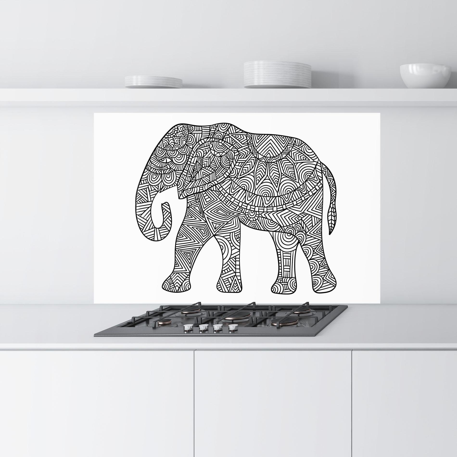 Panou Sticla Bucatarie Elephant Mandala mockup 9