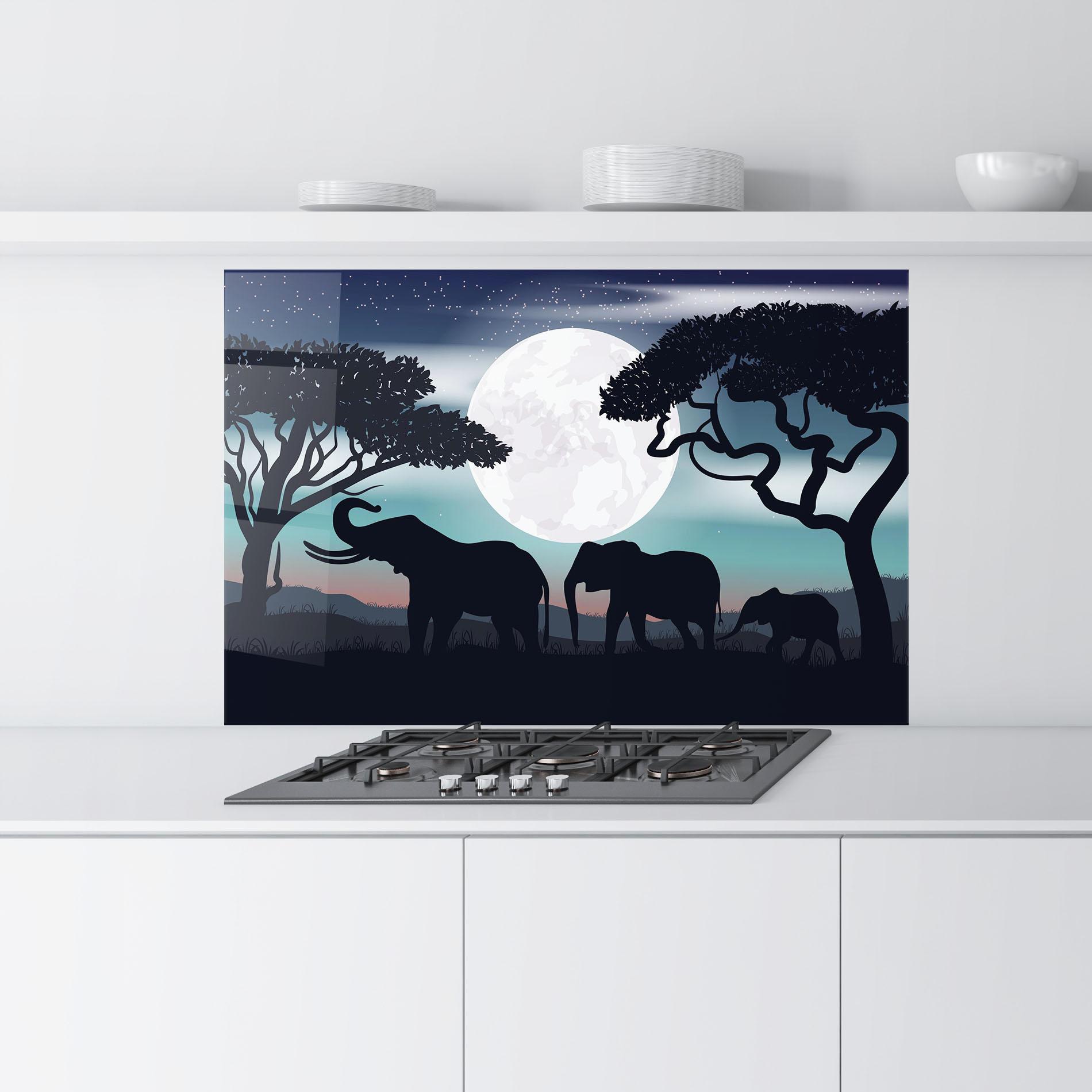 Panou Sticla Bucatarie Moon Elephant mockup 9