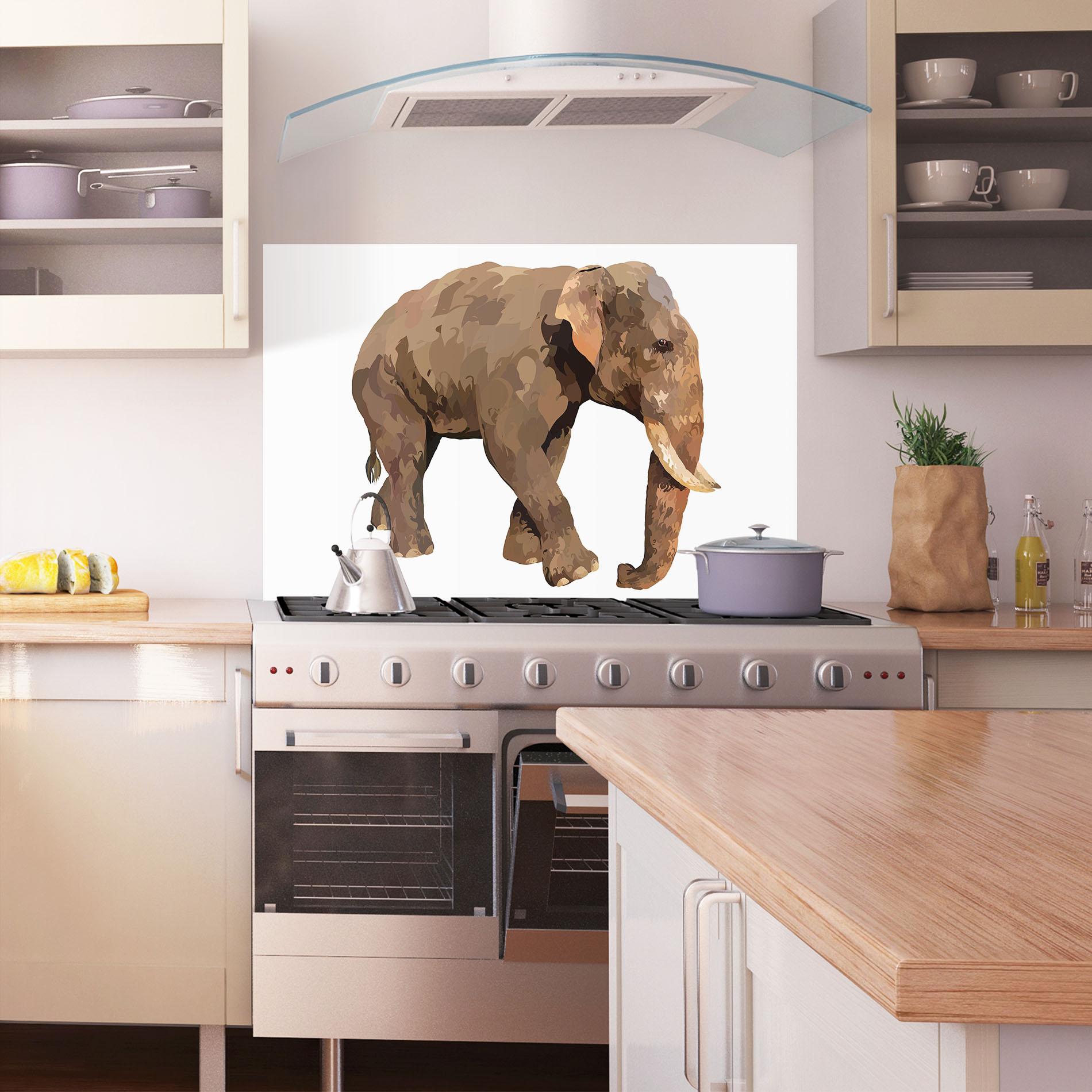 Panou Sticla Bucatarie Brown Elephant mockup 1