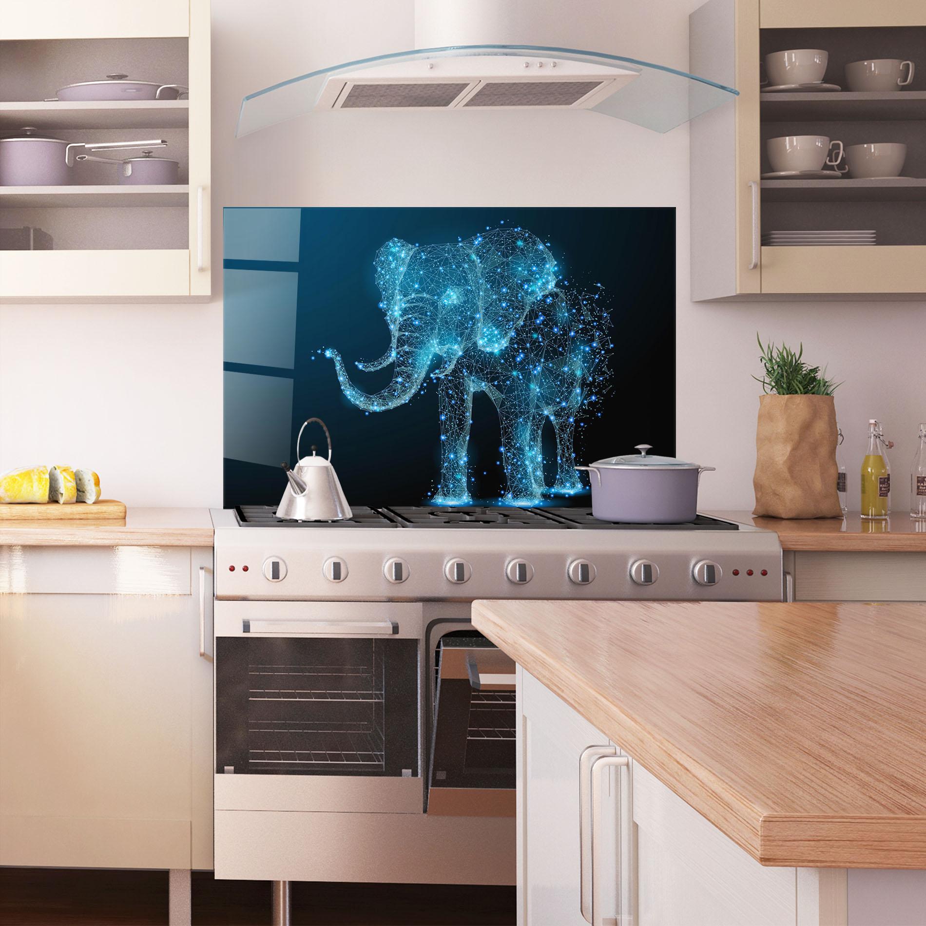 Panou Sticla Bucatarie Digital Elephant mockup 1