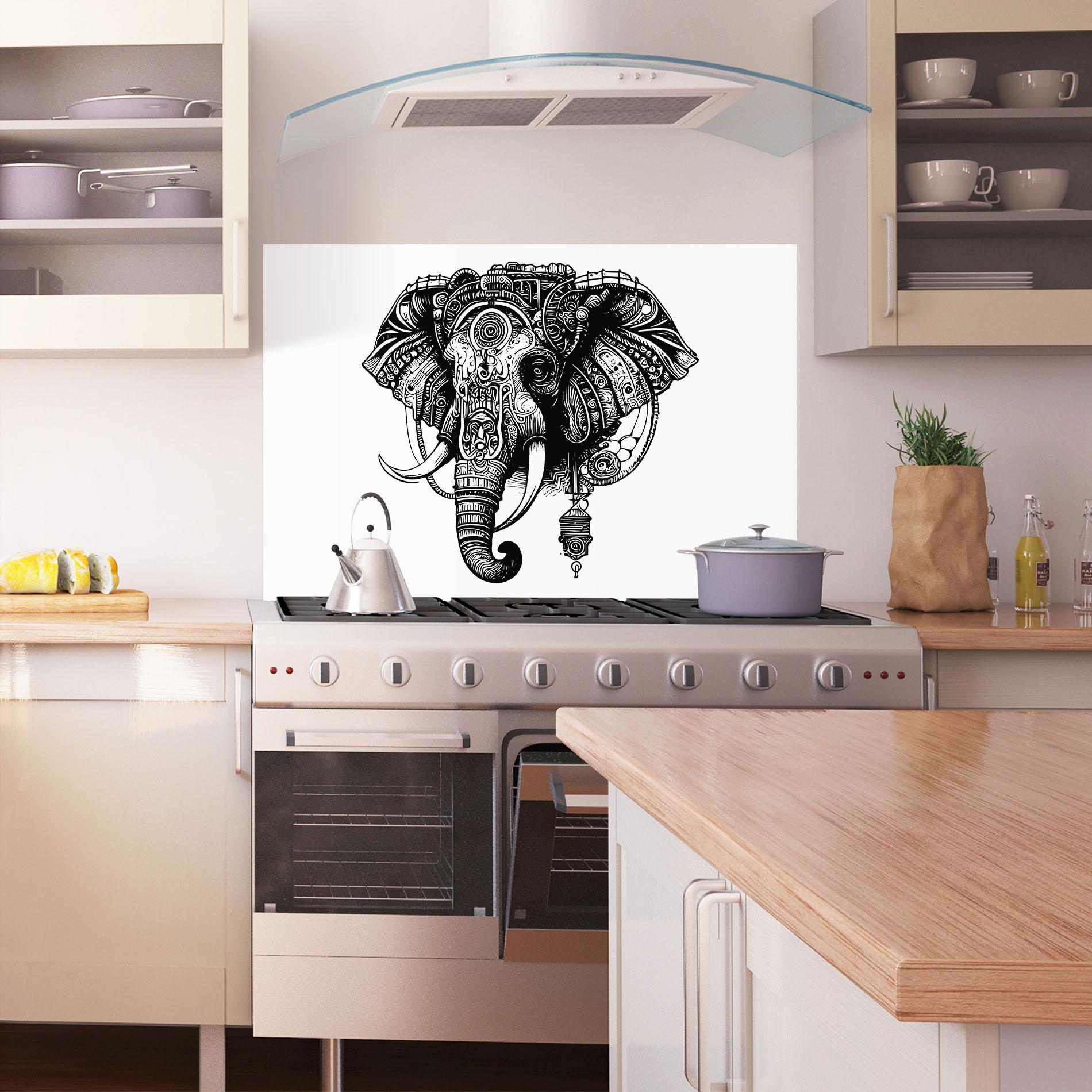 Panou Sticla Bucatarie Ehephant Head mockup 1