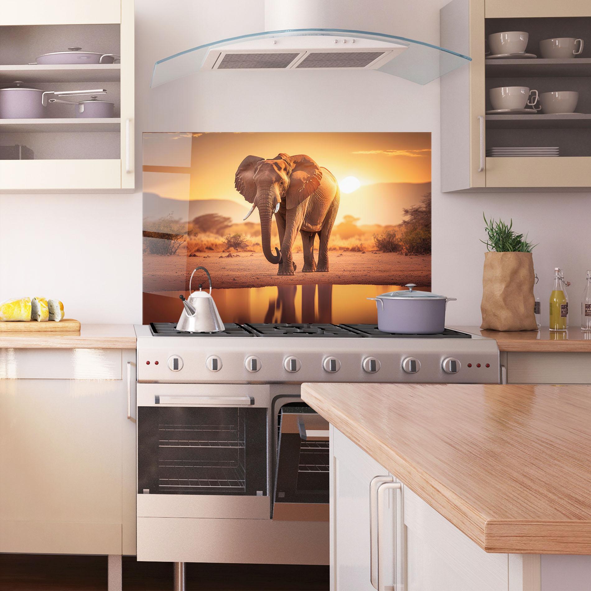 Panou Sticla Bucatarie Wild Savannah mockup 1