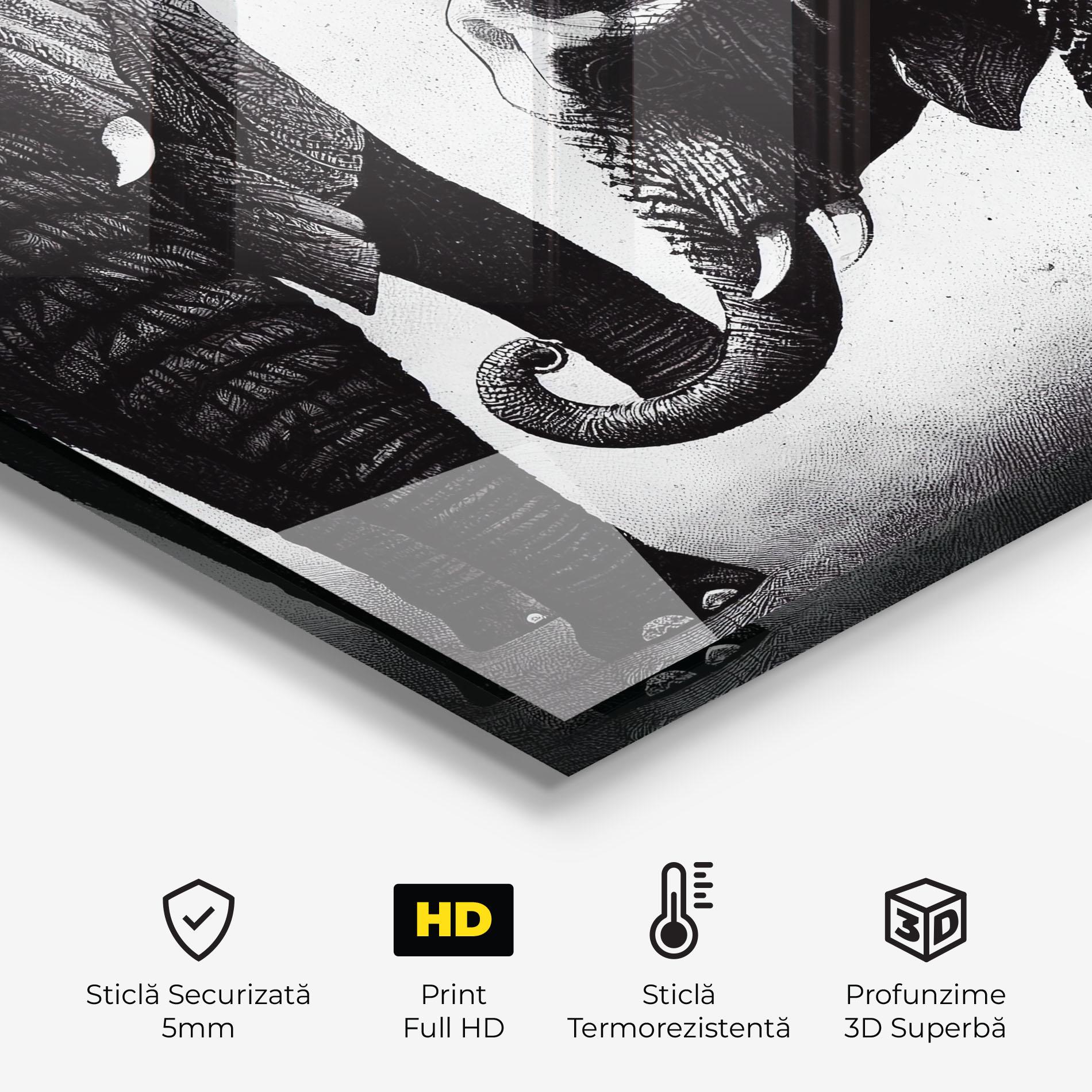 Panou Sticla Bucatarie Baby Elephant mockup 2