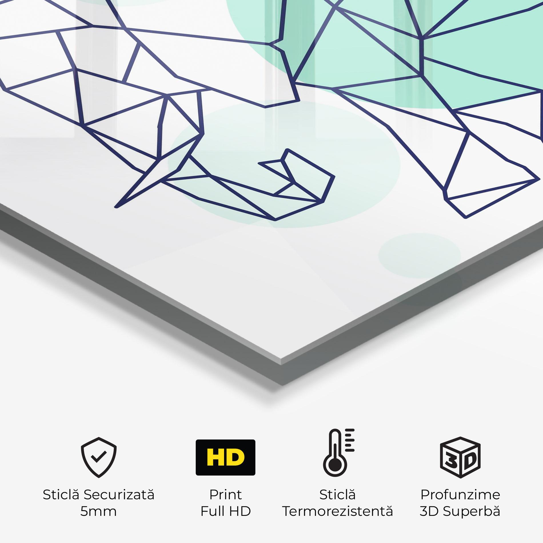 Panou Sticla Bucatarie Elephant Geometric mockup 2