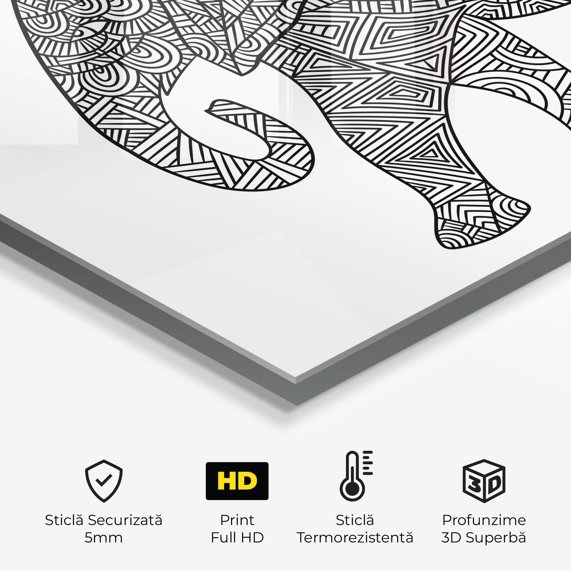 Panou Sticla Bucatarie Elephant Mandala mockup 2