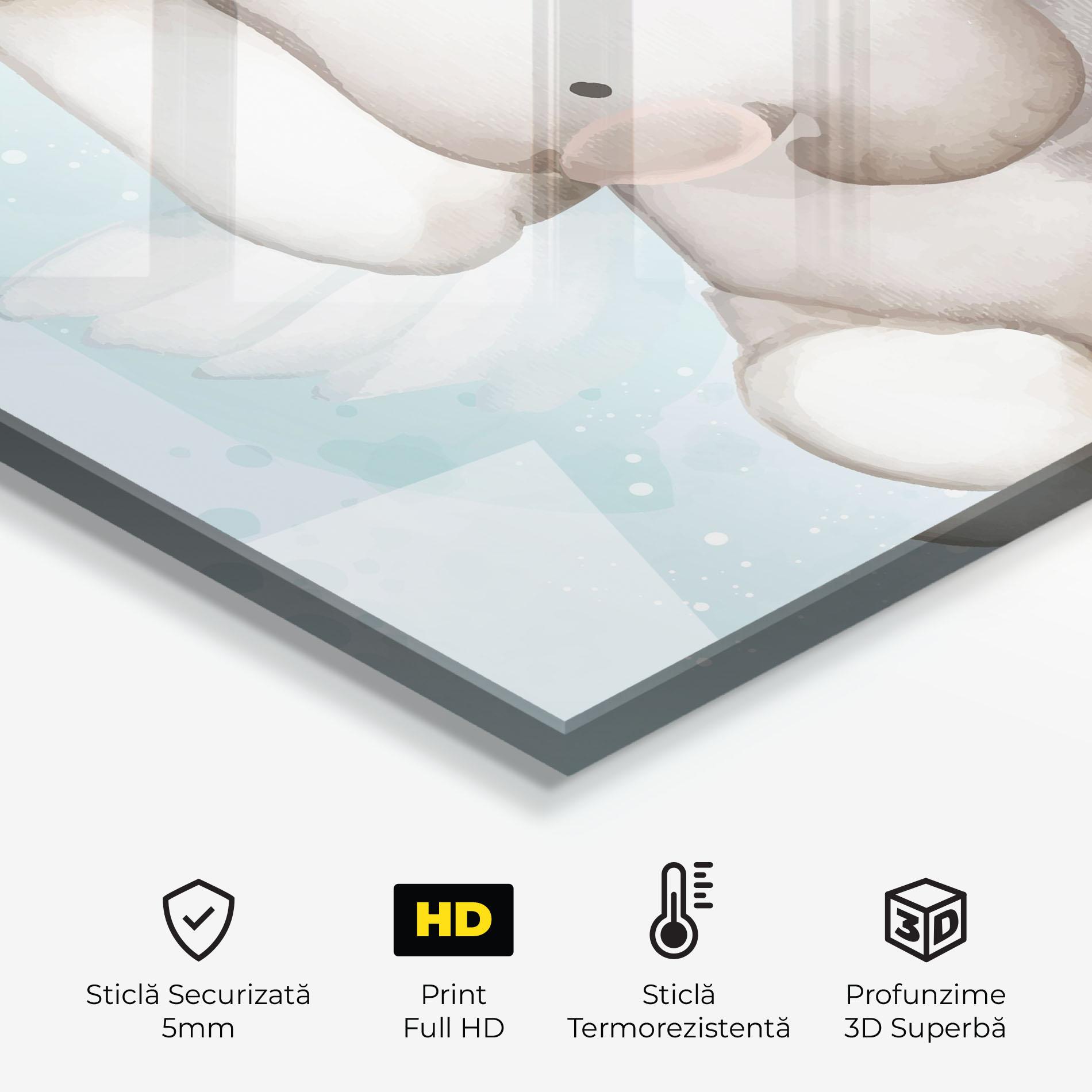 Panou Sticla Bucatarie Elephant On Blue mockup 2