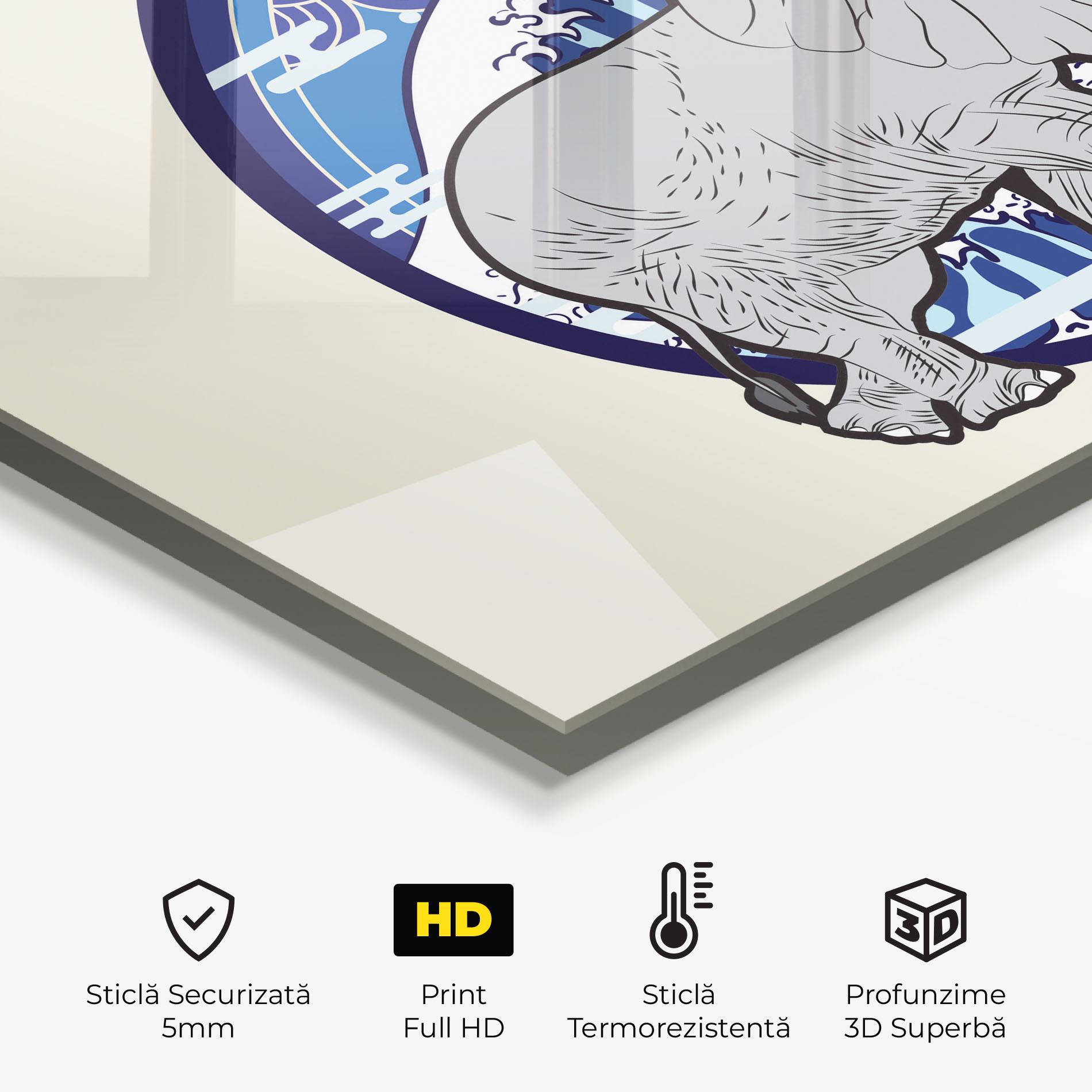 Panou Sticla Bucatarie Elephant On Cream mockup 2