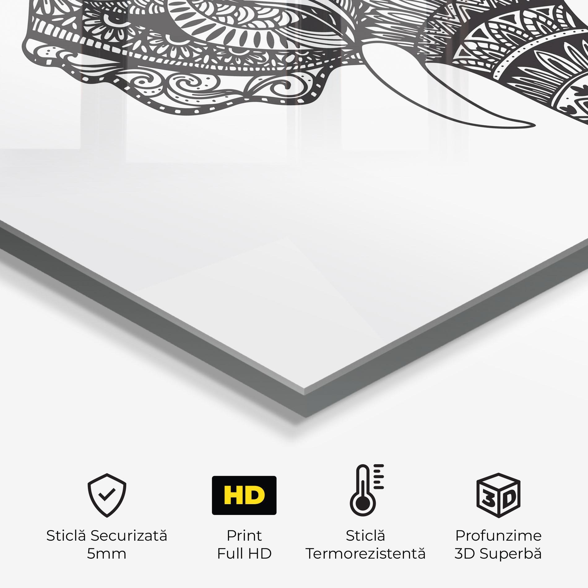 Panou Sticla Bucatarie Mandala Head mockup 2